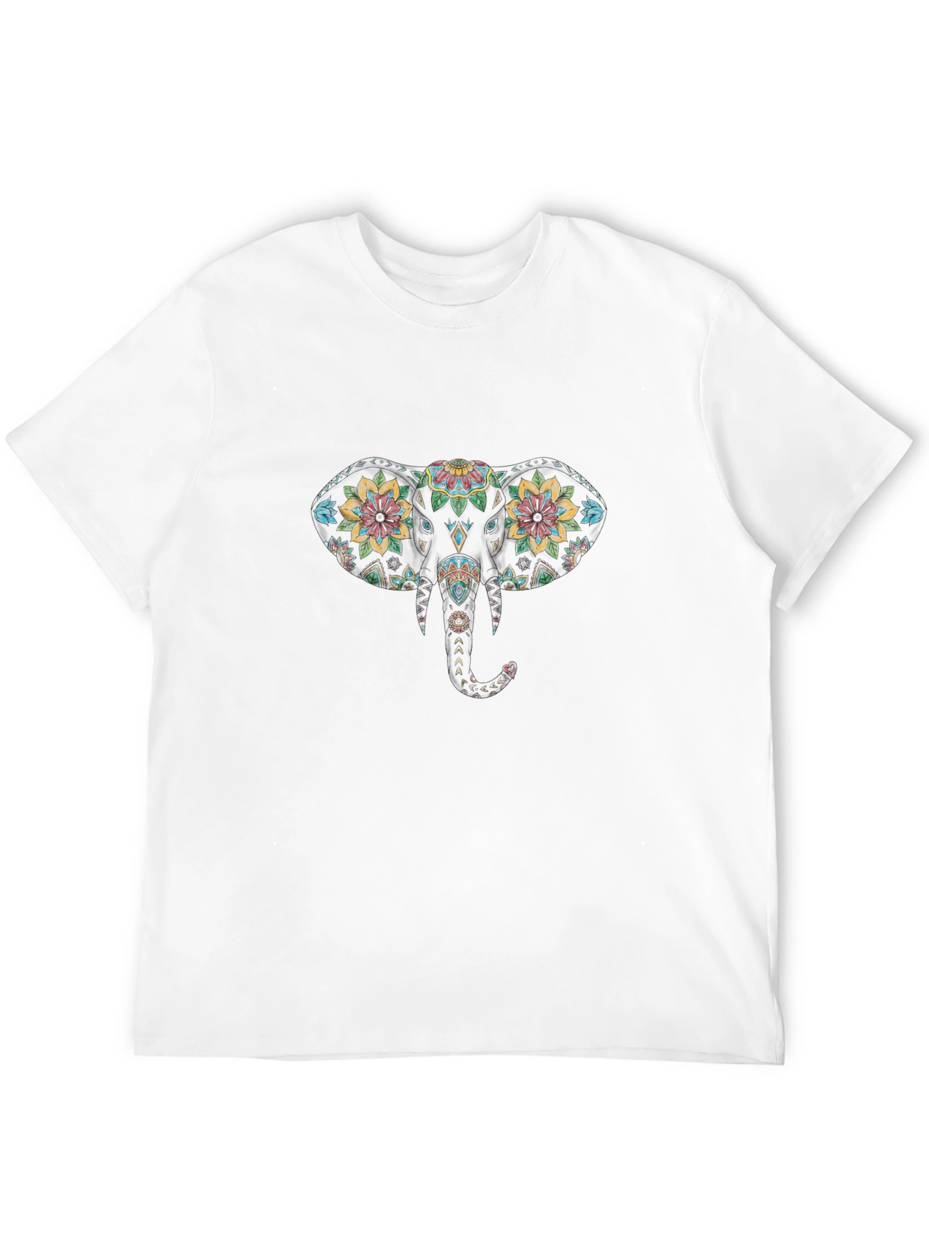 Elephant Graphic Print Crew Neck T-Shirt
