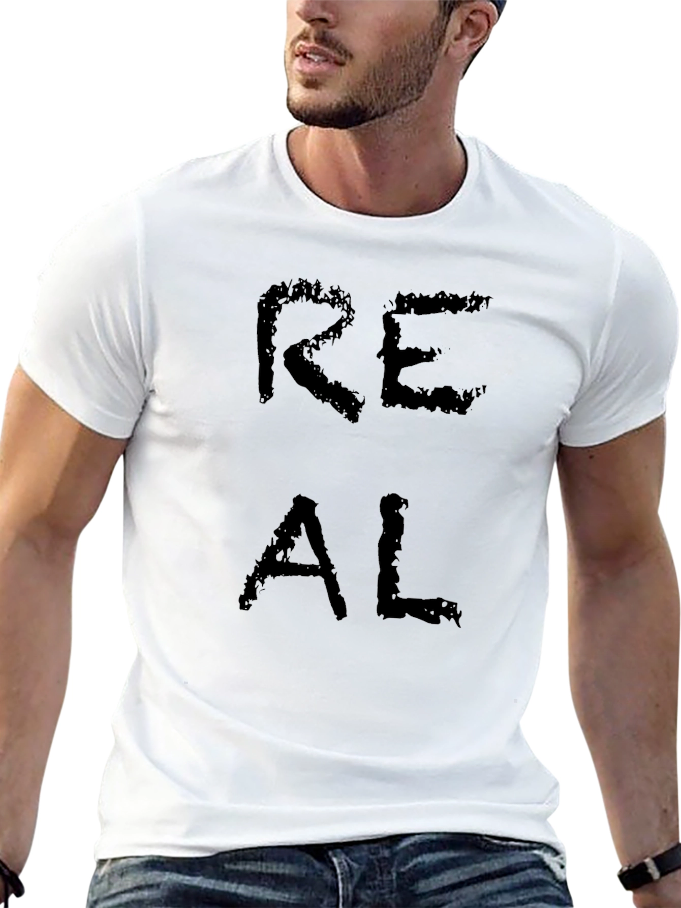 Real Text Graphic Black T-Shirt