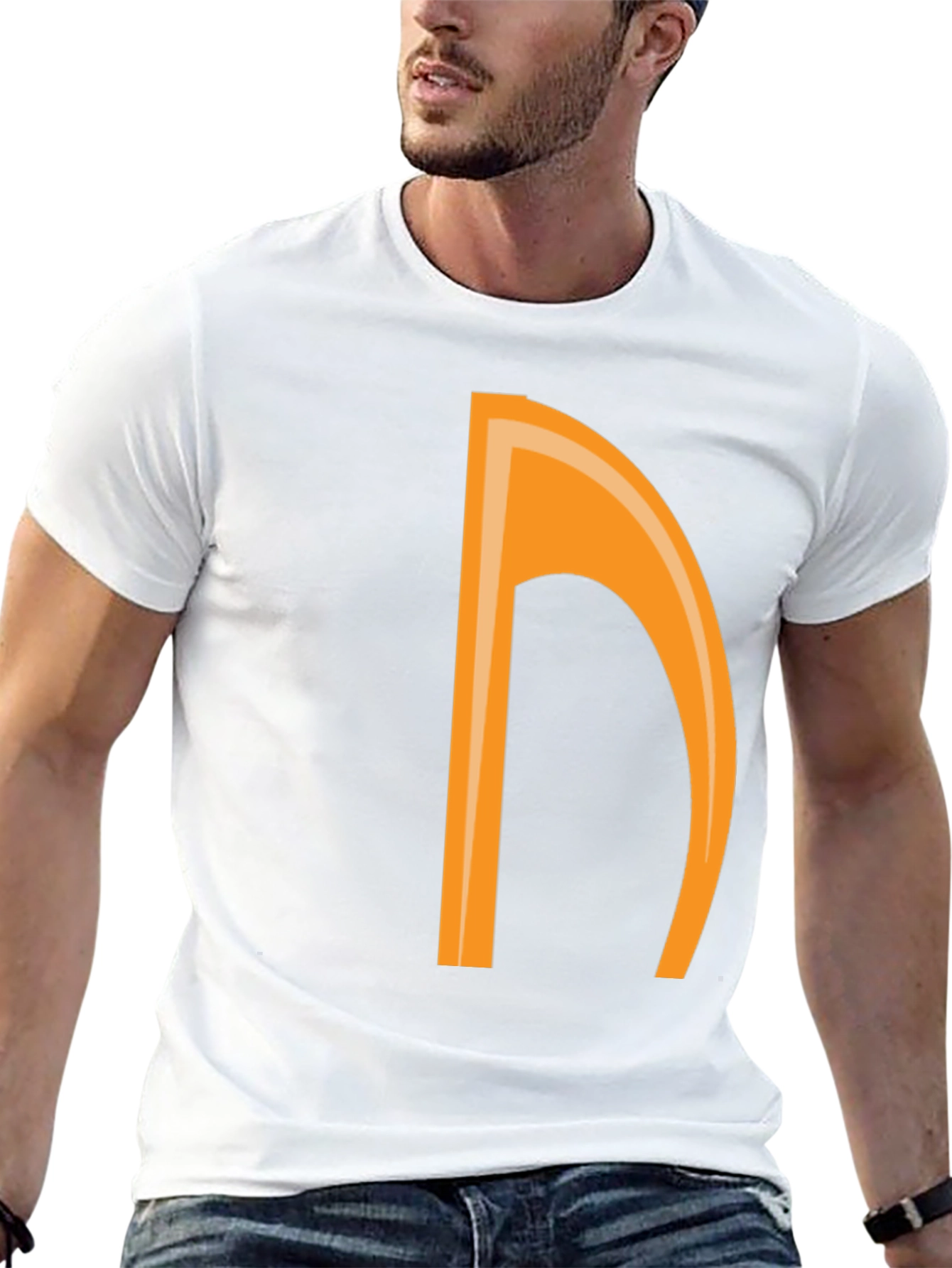 Orange Note Graphic Black Tee