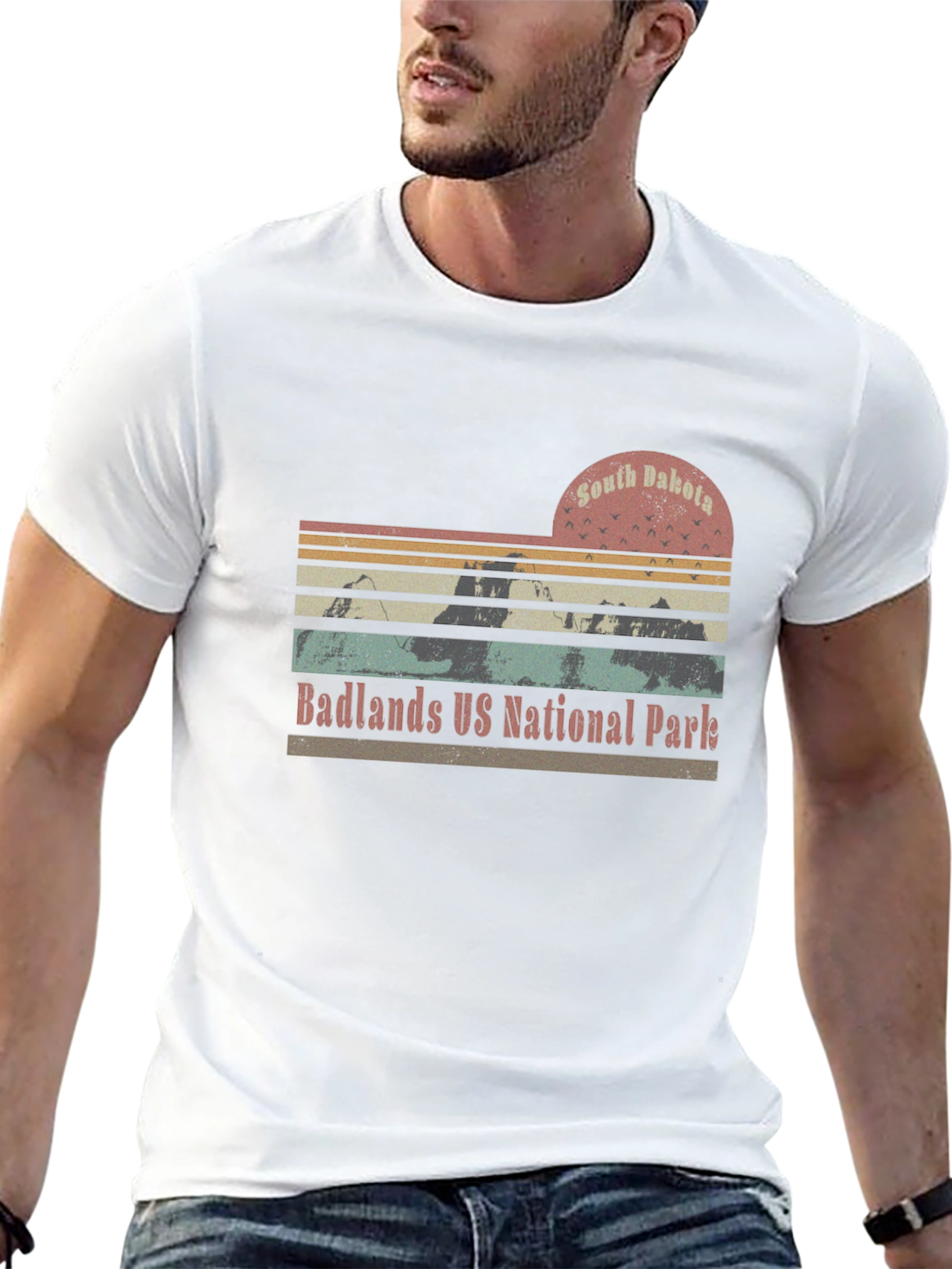 South Dakota Badlands National Park Retro T-Shirt