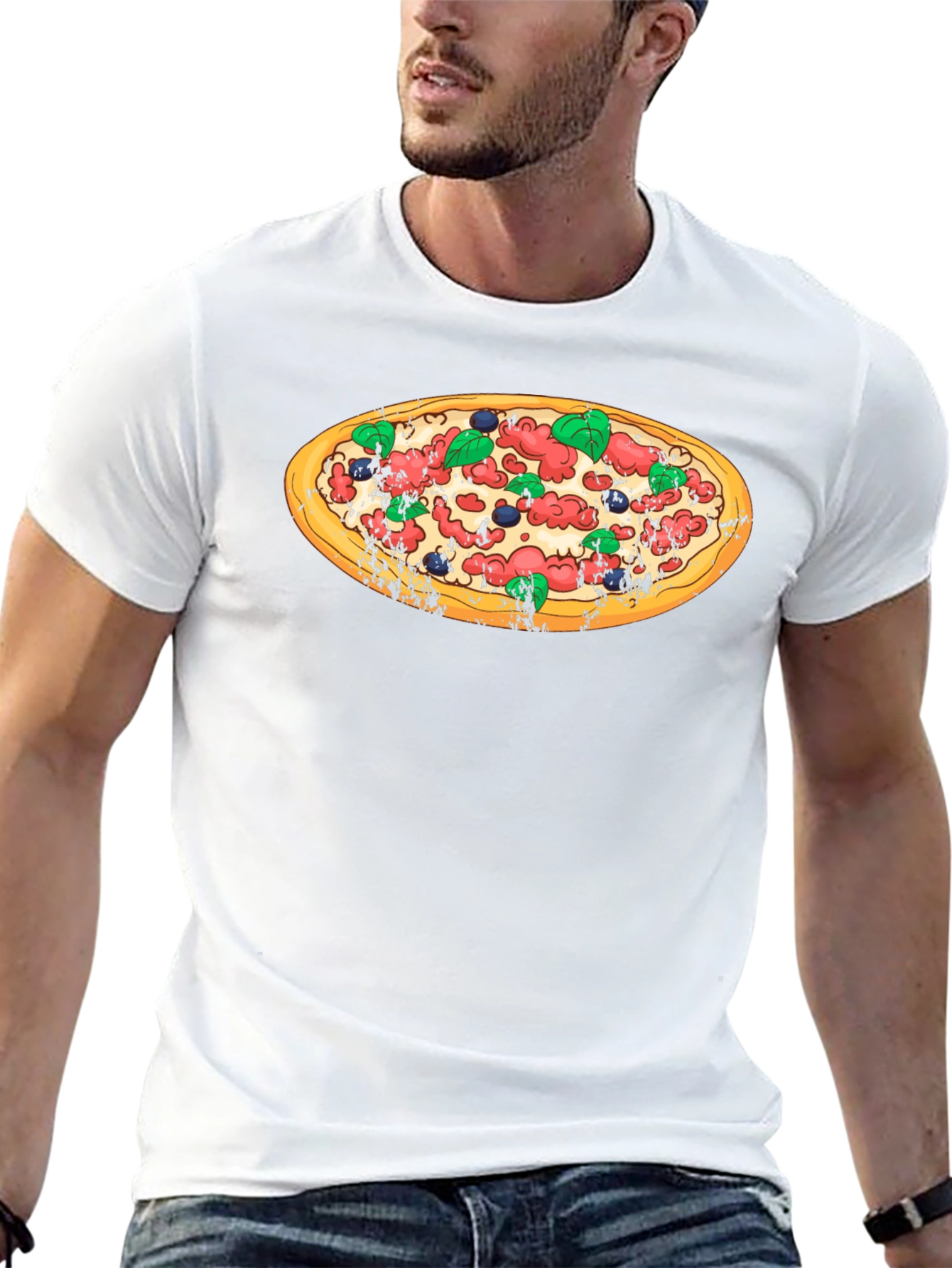 Pizza Graphic Black T-Shirt - Casual Comfort