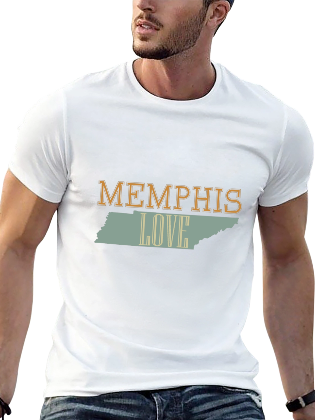 Memphis Love Tennessee State Outline Graphic T-Shirt