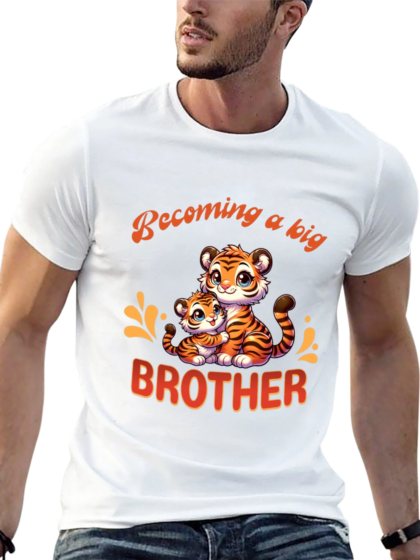 Becoming a Big Brother Tiger Graphic T-Shirt