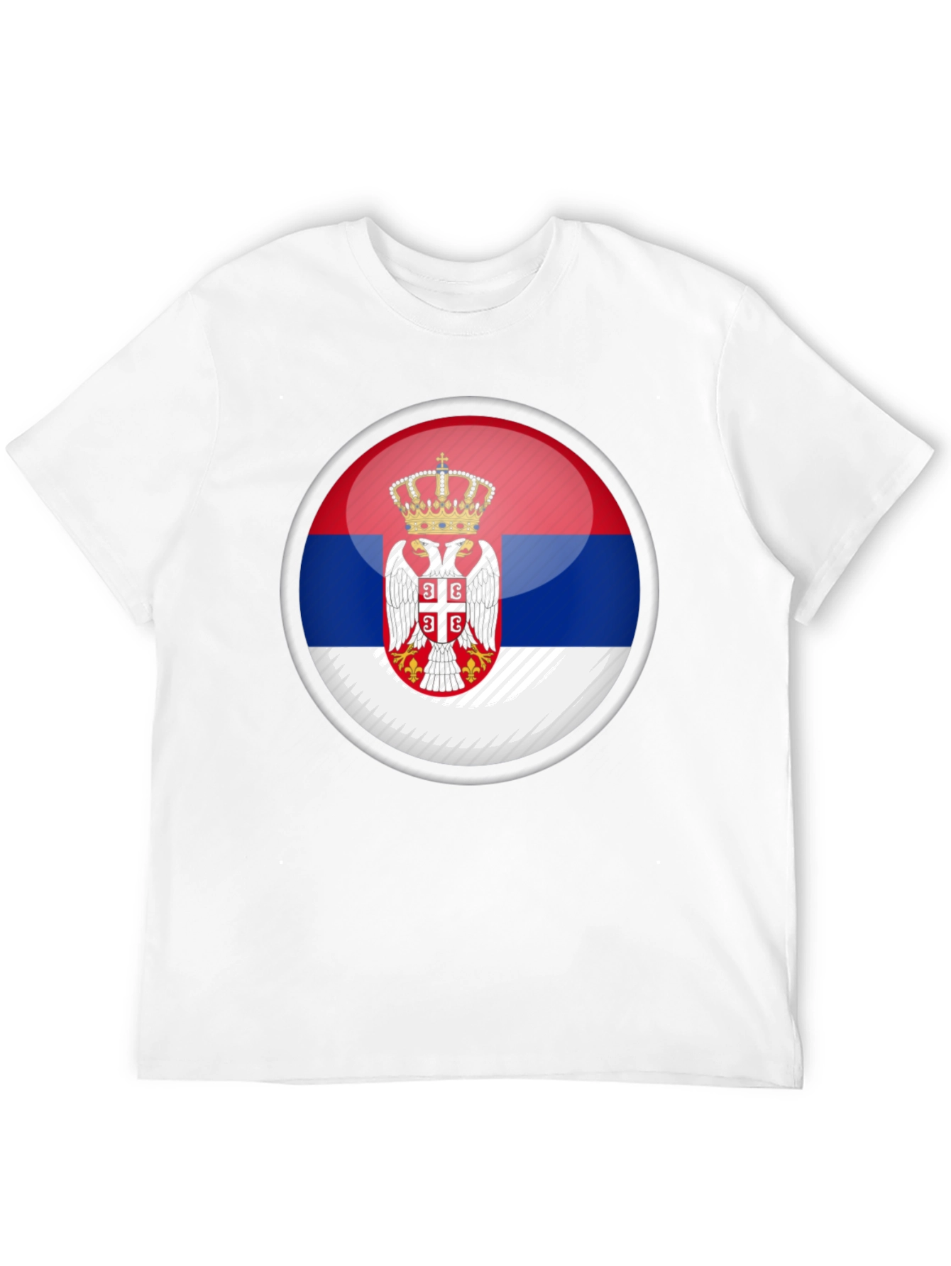 Serbia Flag Emblem Black T-Shirt