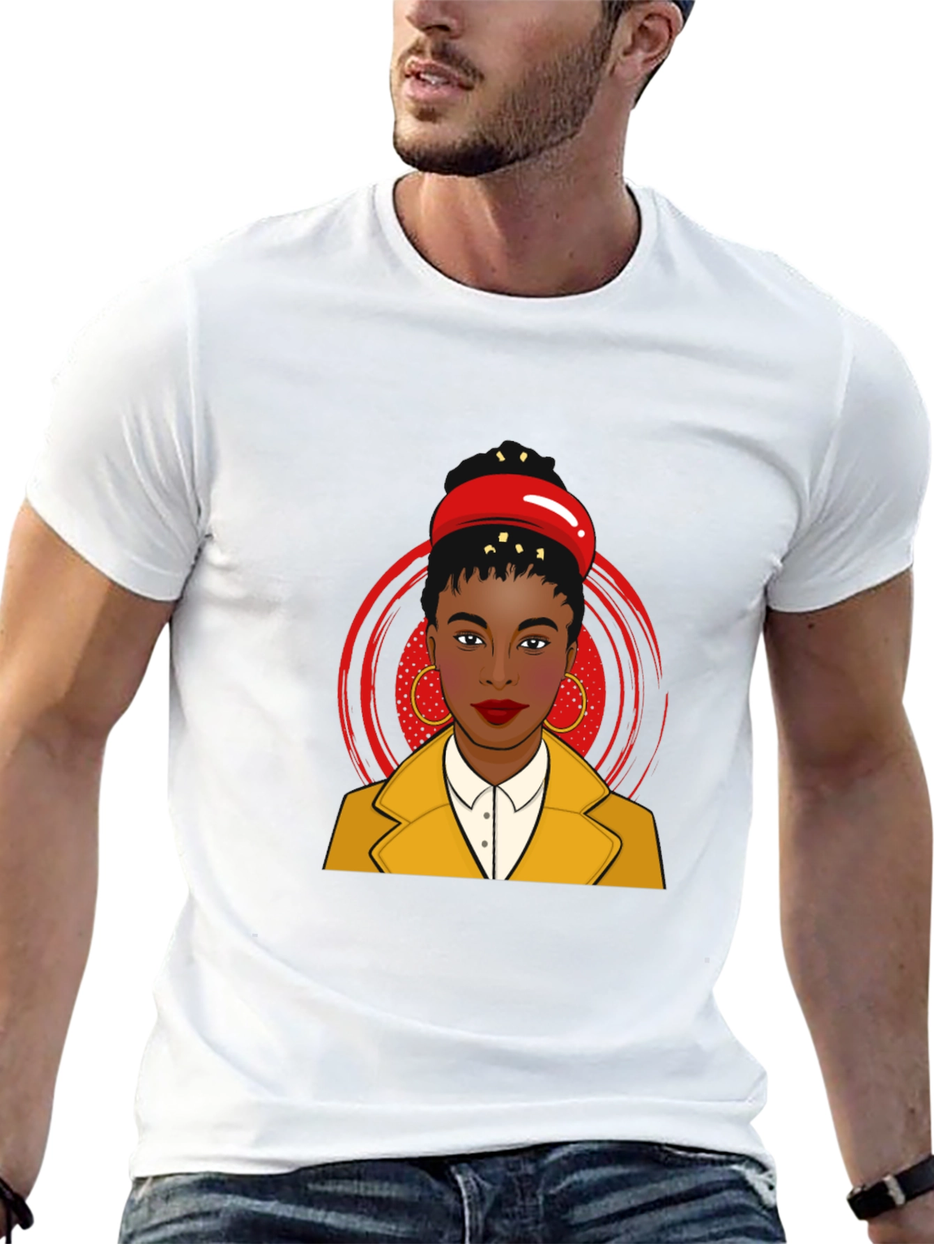 Stylish Woman Graphic Tee - Artistic Pop Art Design
