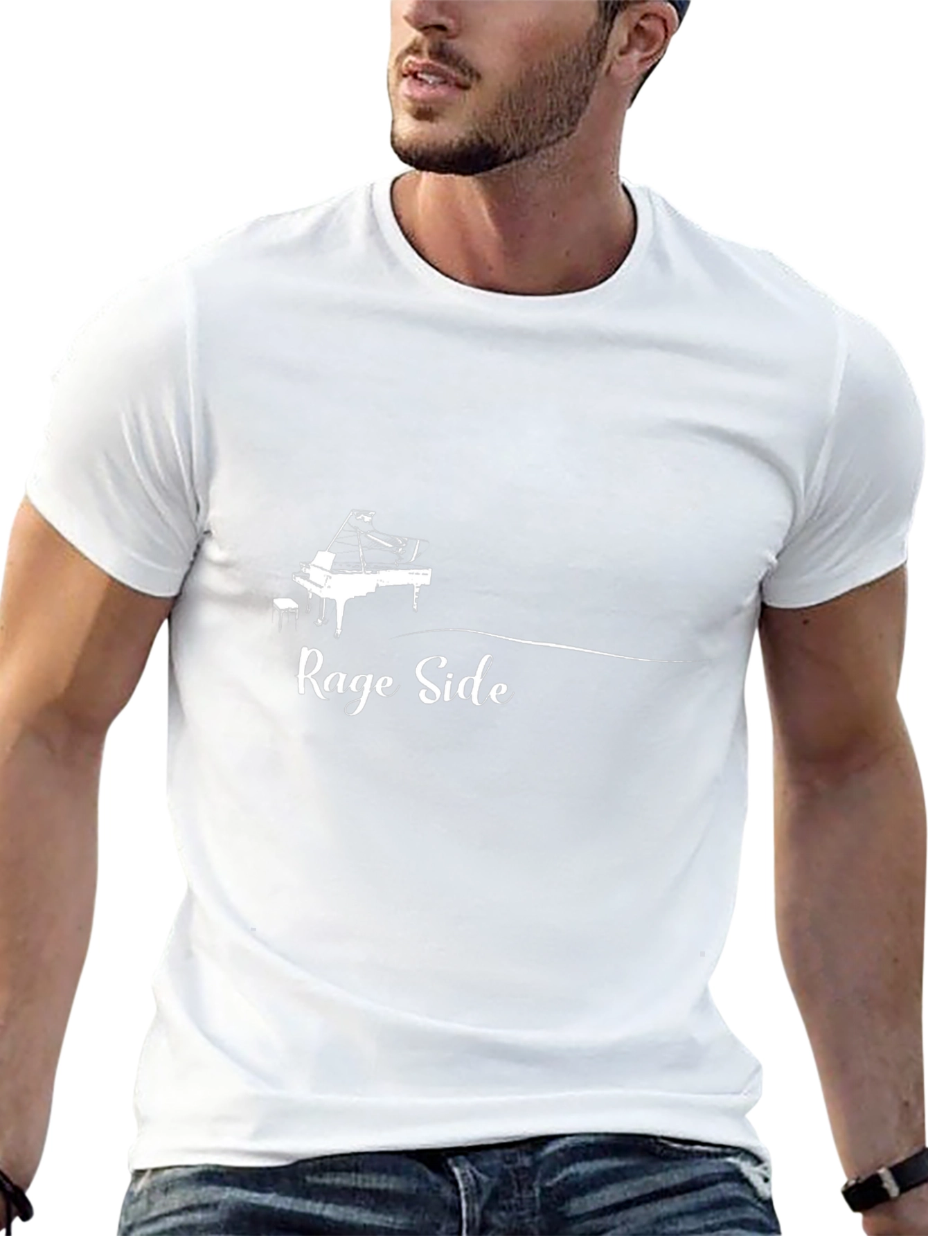 Rage Side Piano Graphic Black T-Shirt
