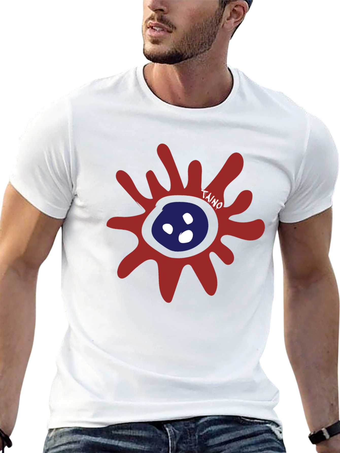 Taino Sun Graphic T-Shirt - Black Casual Tee