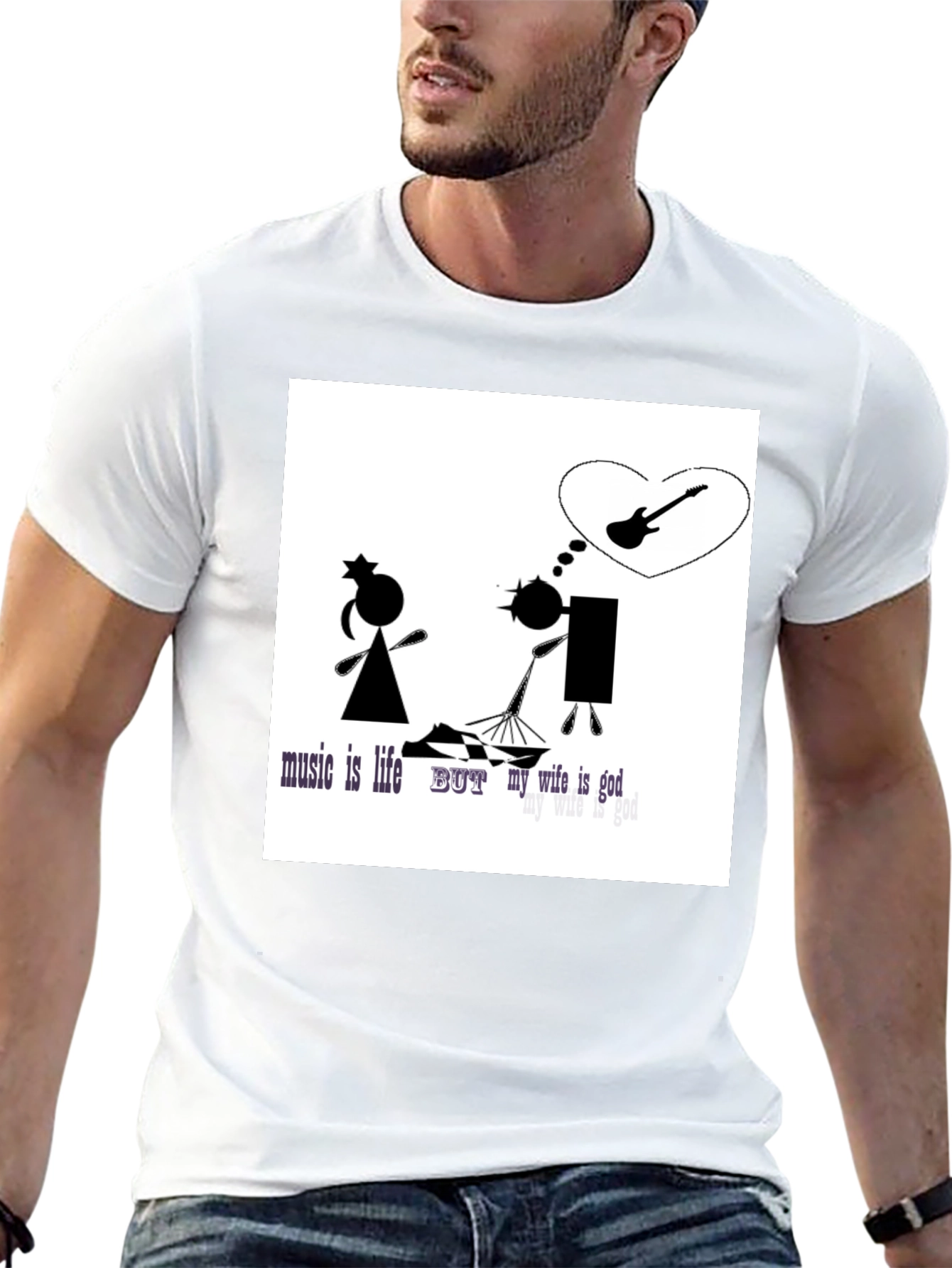 Music Lover Graphic Tee - My Wife is God