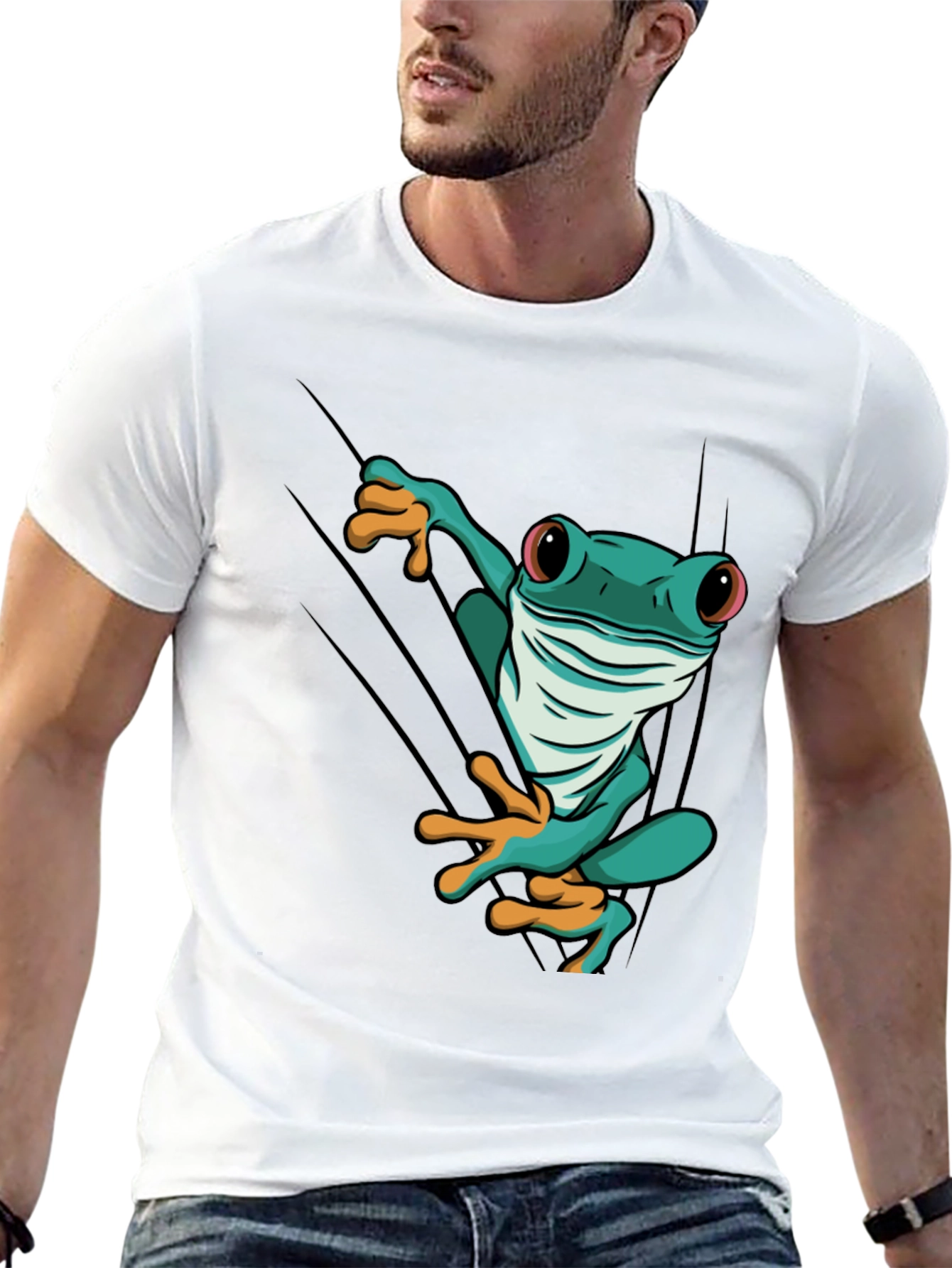 Frog T-Shirt - Black Cotton - Graphic Tee