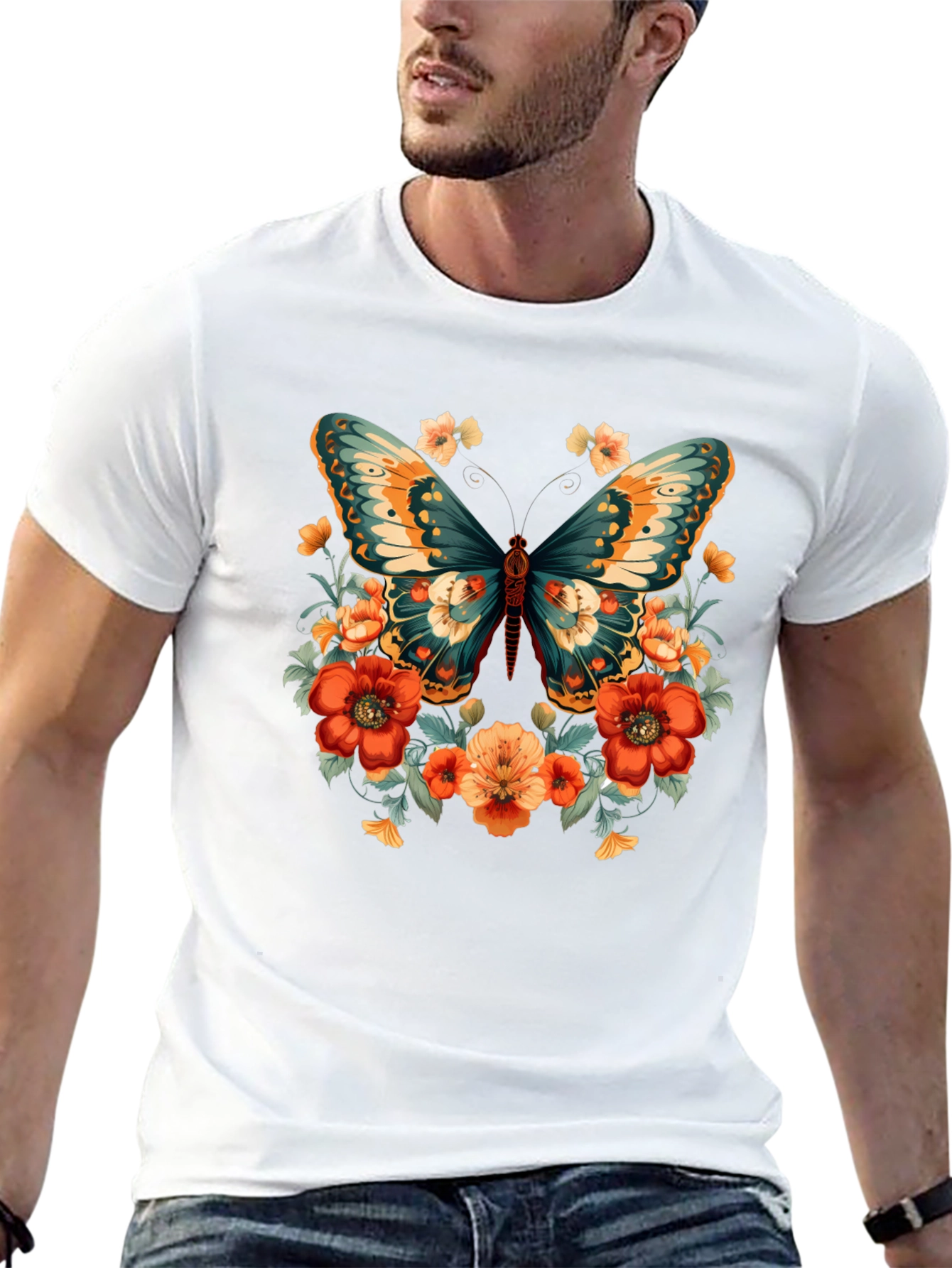 Floral Butterfly Graphic Tee