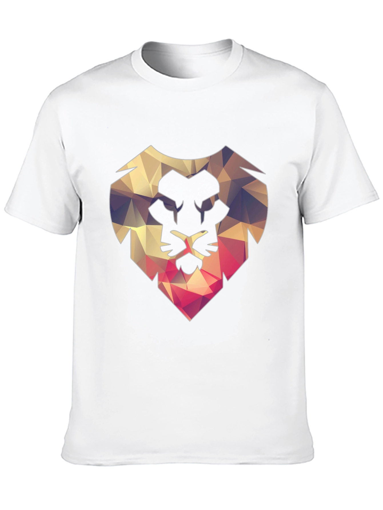 Geometric Lion Head Graphic Black T-Shirt