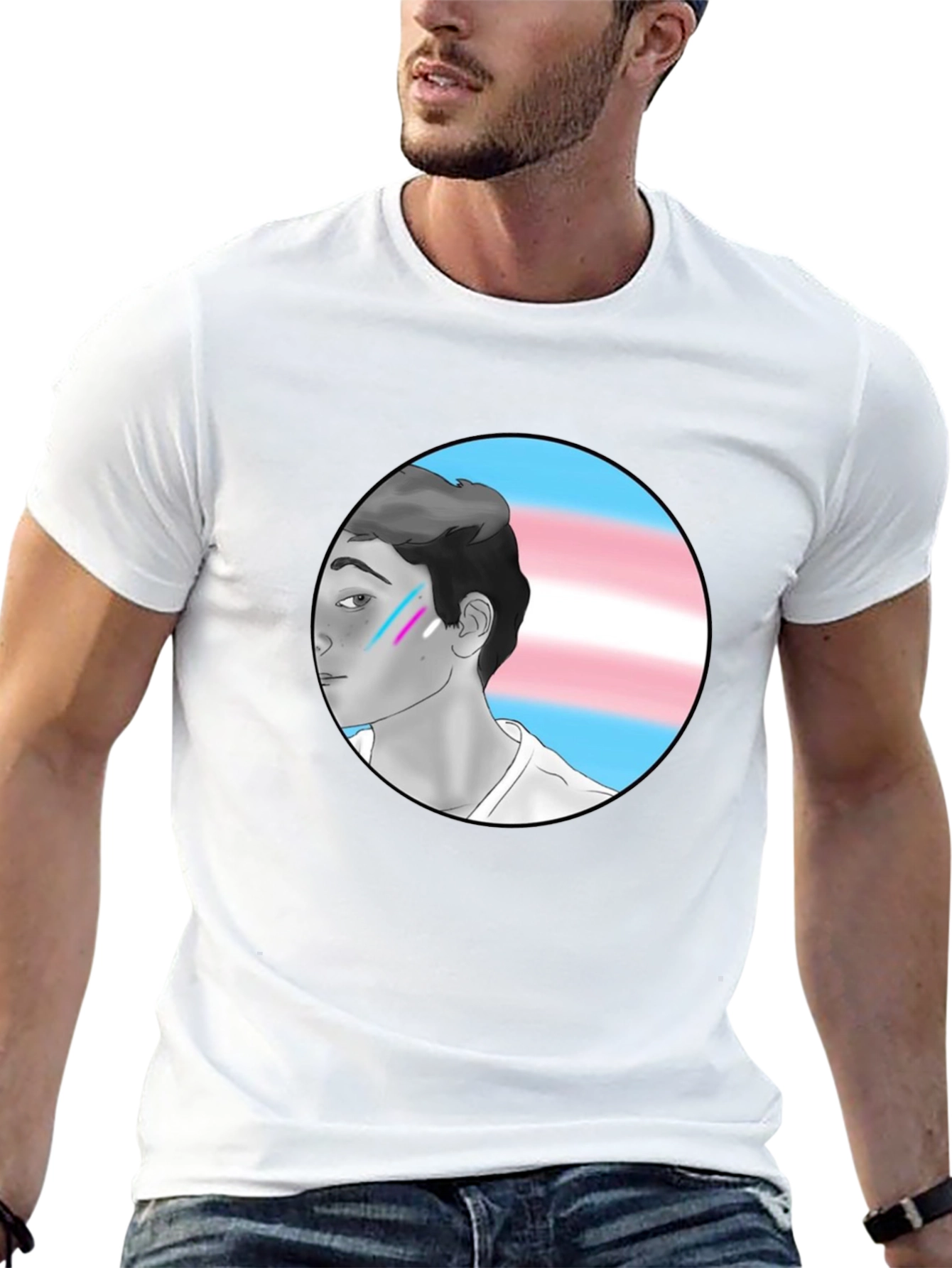 Trans Pride Graphic Tee - Black Cotton Blend
