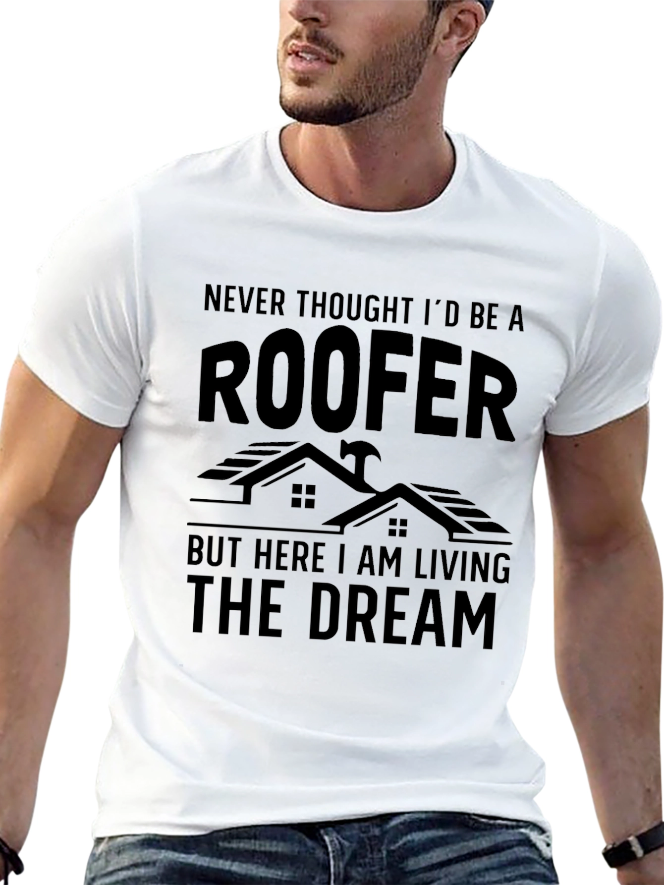 Roofer Living The Dream Graphic T-Shirt