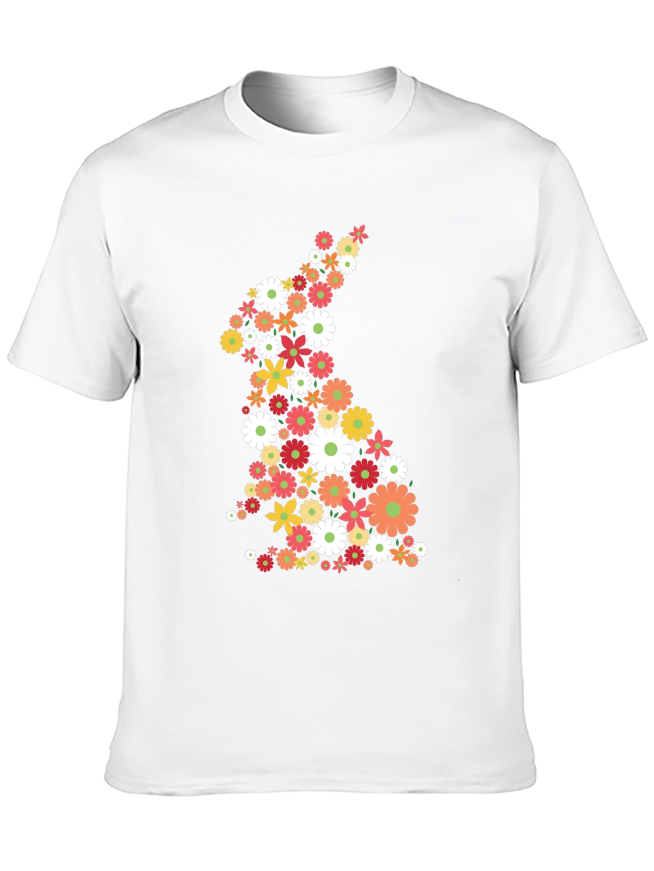 Floral Bunny Graphic Tee - Easter Style