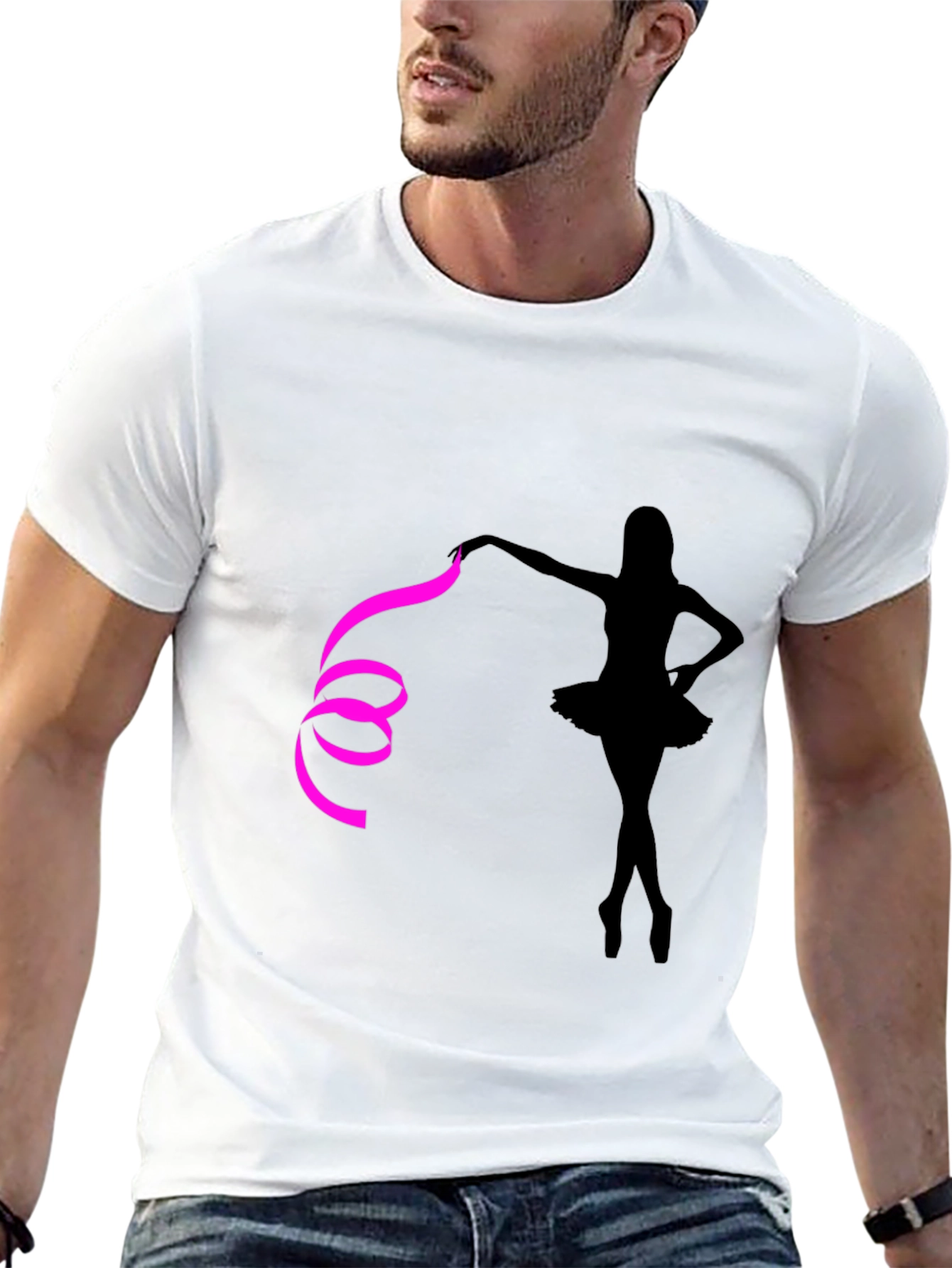 Ballerina Graphic Tee - Stylish Black Cotton T-Shirt