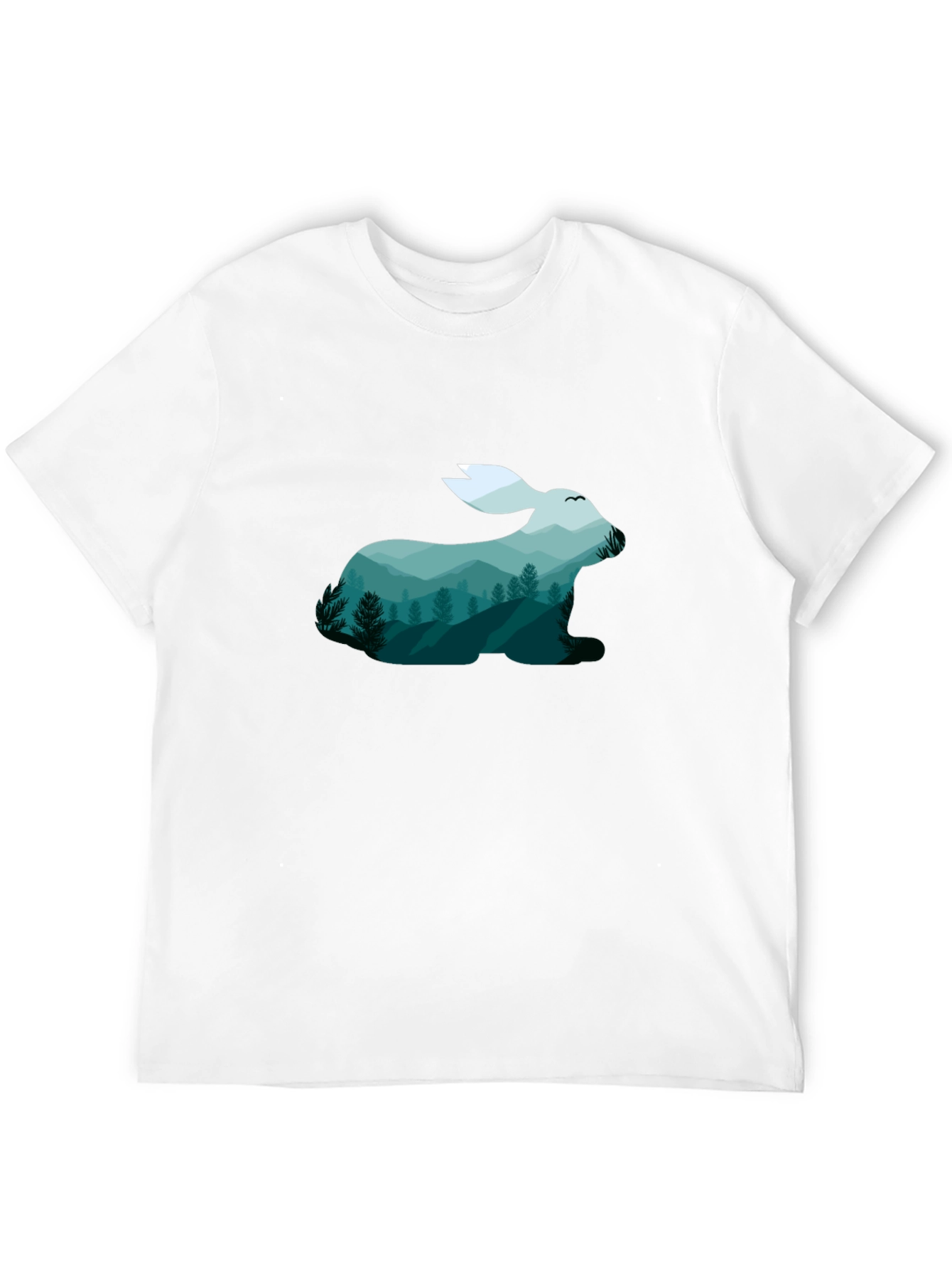 Nature Rabbit Graphic Tee - Soft Cotton Blend