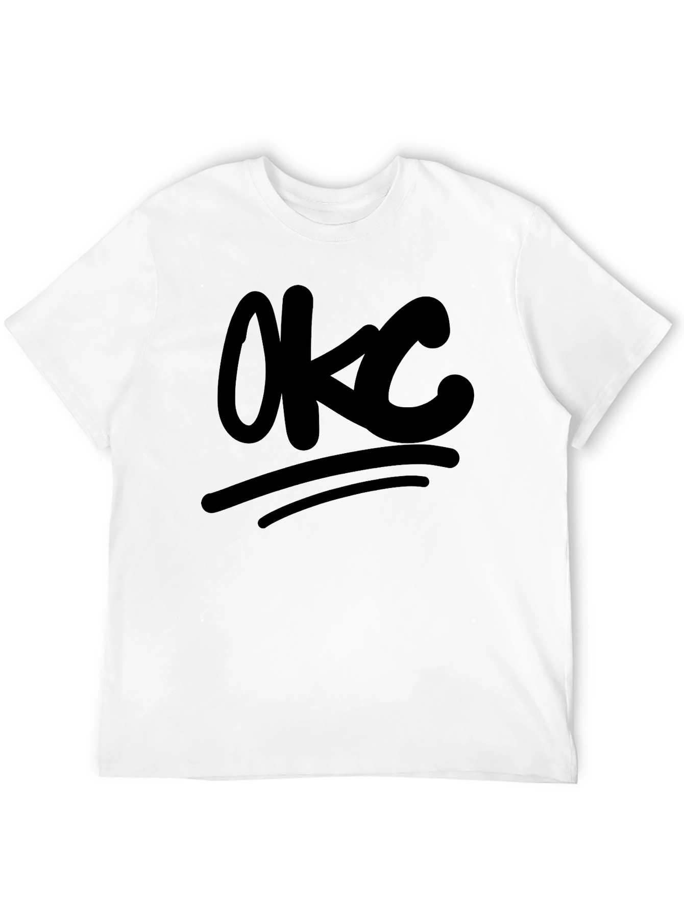 OKC Graphic Print Black Casual T-Shirt