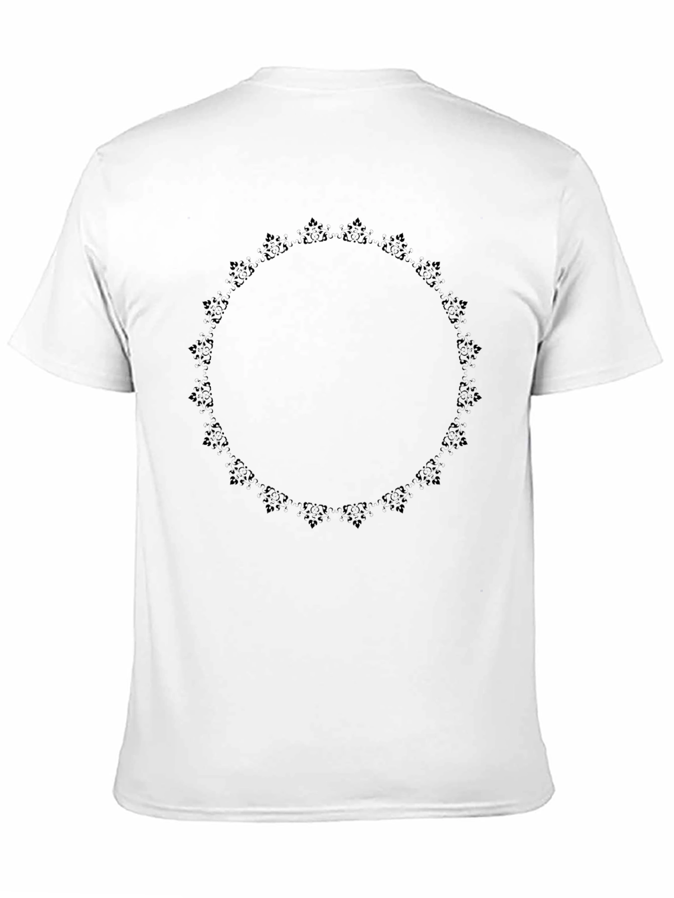 Mens Black Mandala Graphic Crewneck T-Shirt