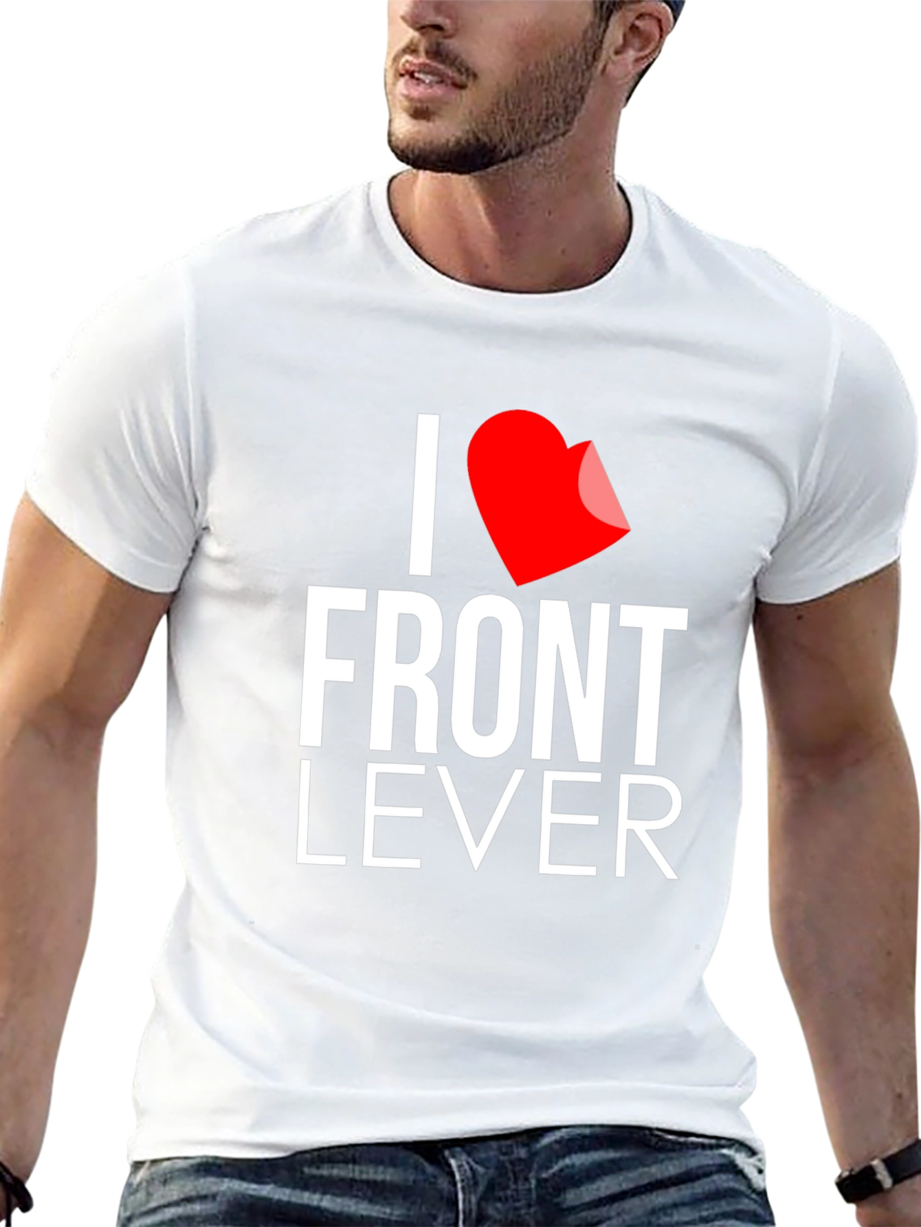 I Love Front Lever Black T-Shirt - Fitness Apparel