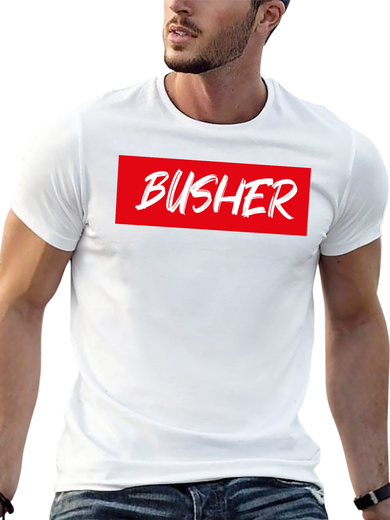 BUSHER Box Logo T-Shirt - Bold Statement Tee