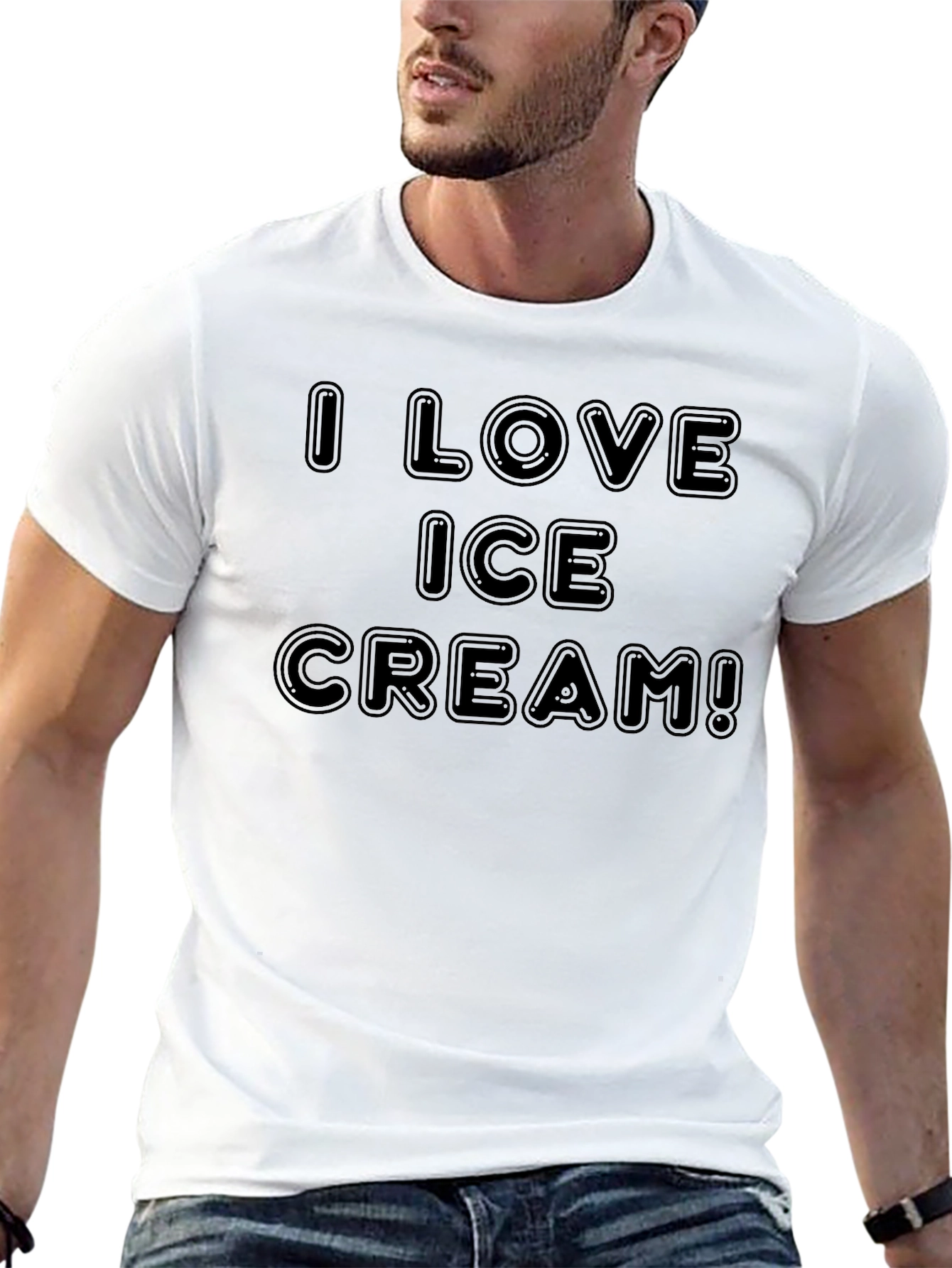 I Love Ice Cream Graphic Tee - Black T-Shirt