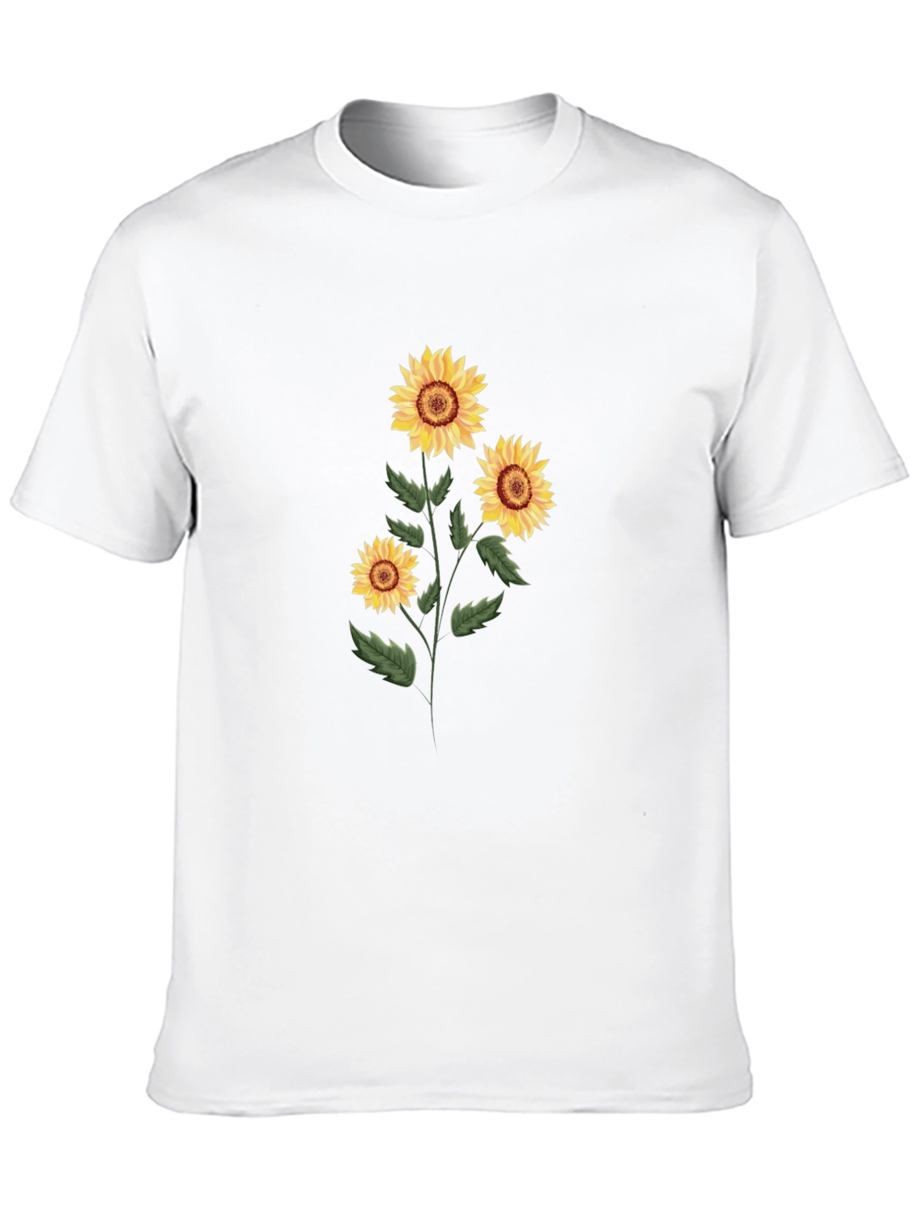 Sunflower Graphic Print Tee - Black Cotton Blend