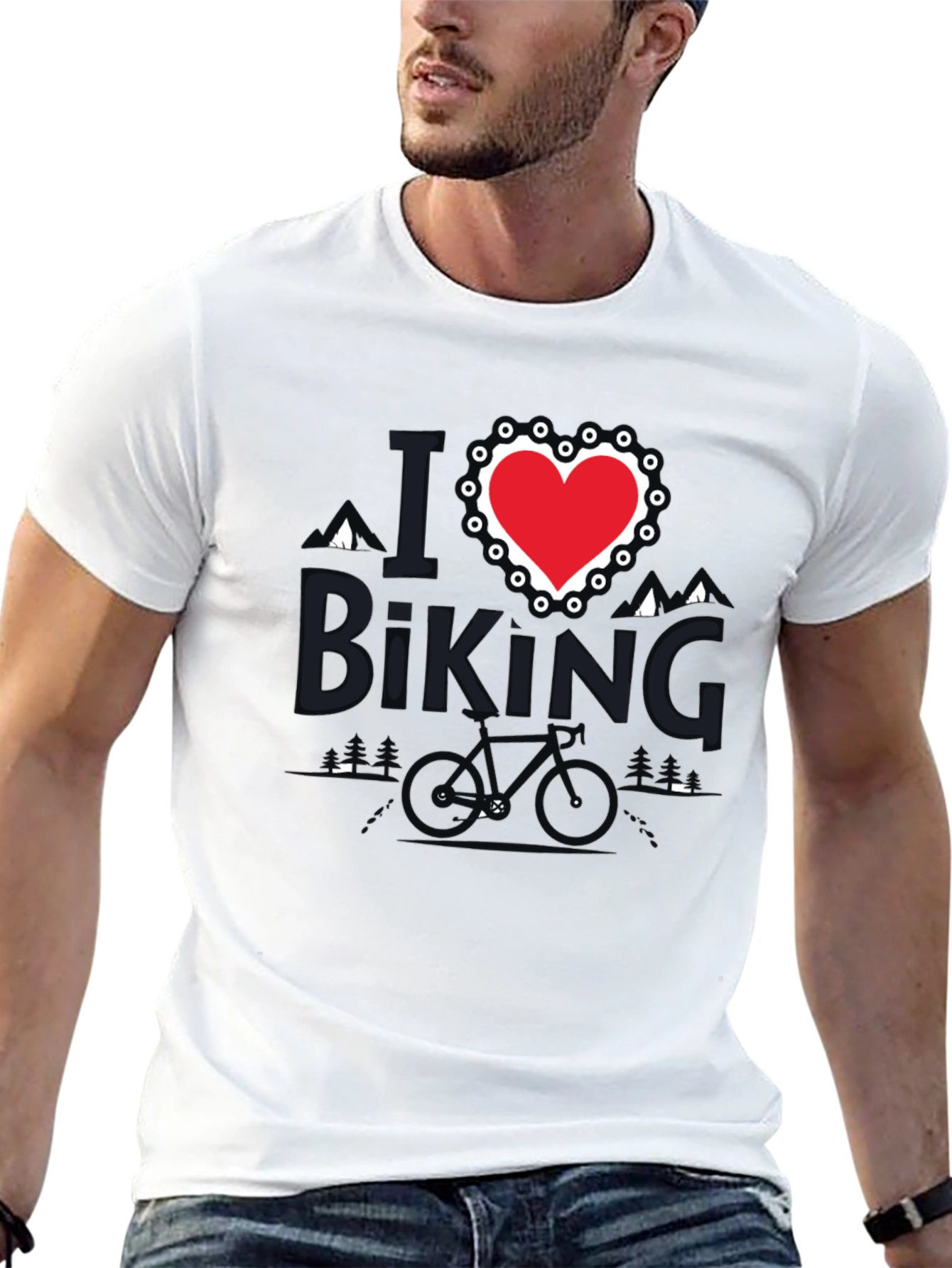 I Love Biking T-Shirt - Mountain Bike Design Tee