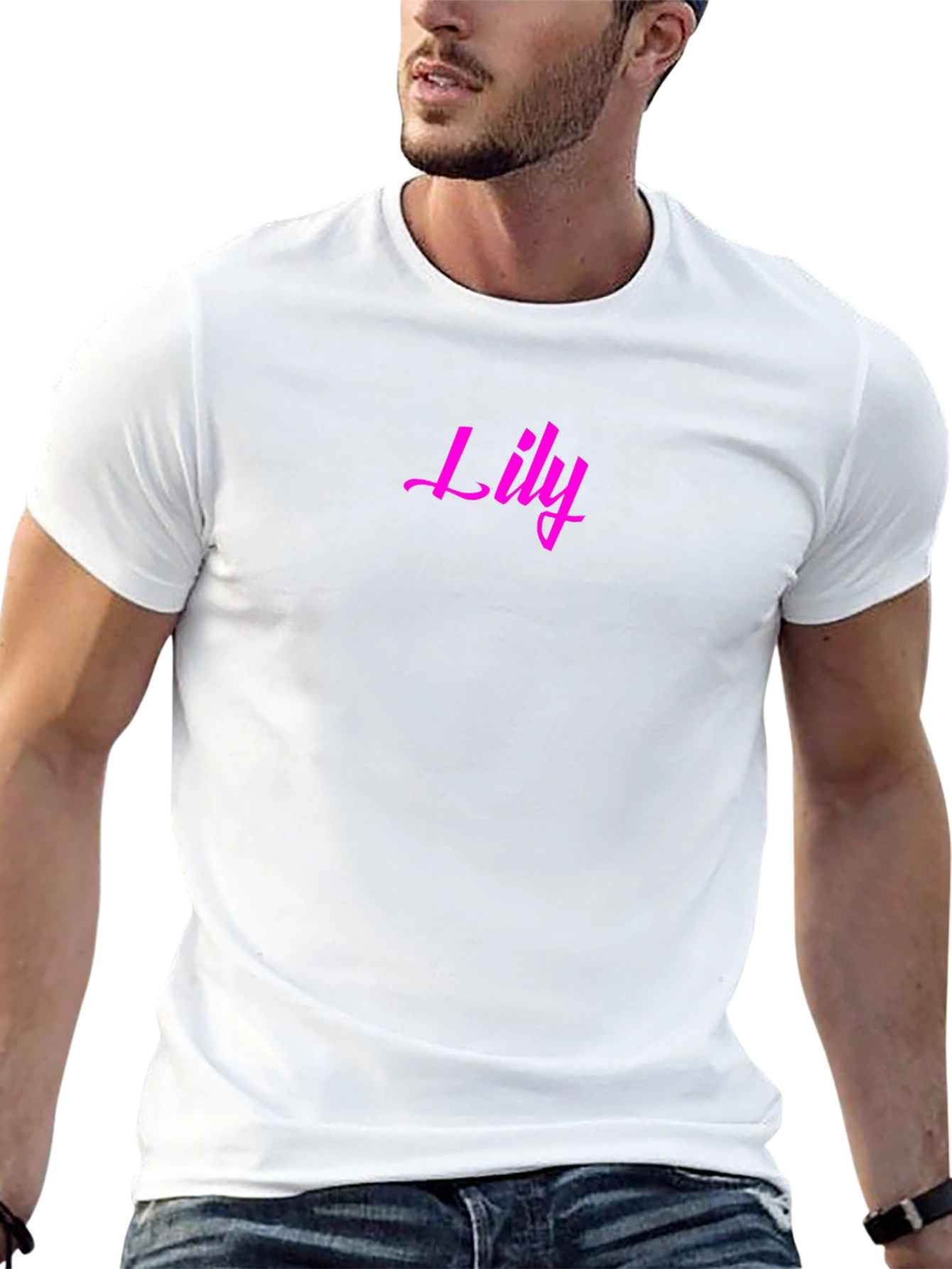 Lily Pink Text Black T-Shirt
