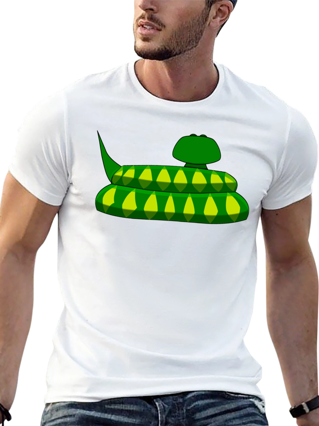 Snake Graphic Tee - Cartoon Reptile Design
