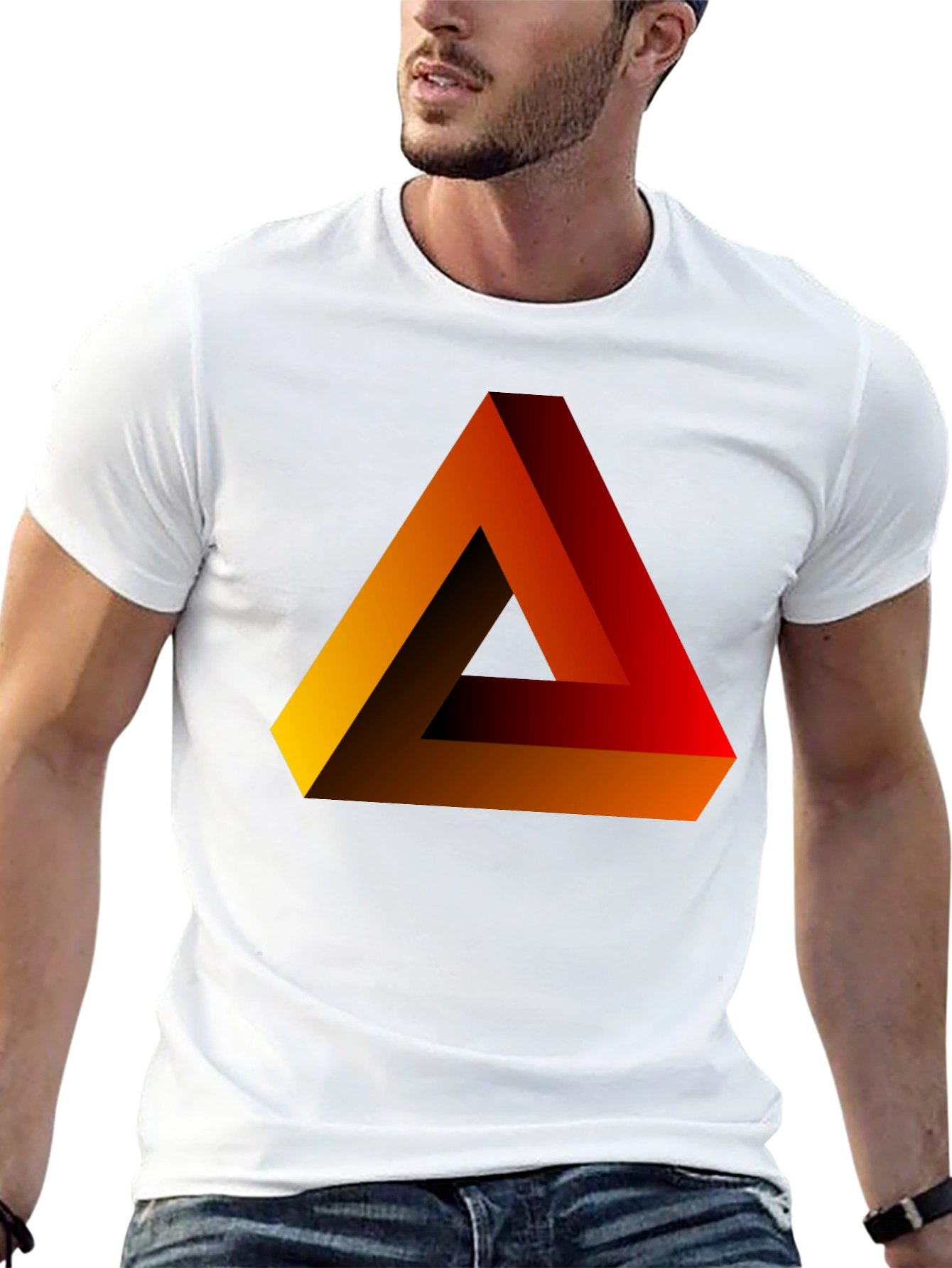 Impossible Triangle Graphic Tee - Black Cotton Shirt
