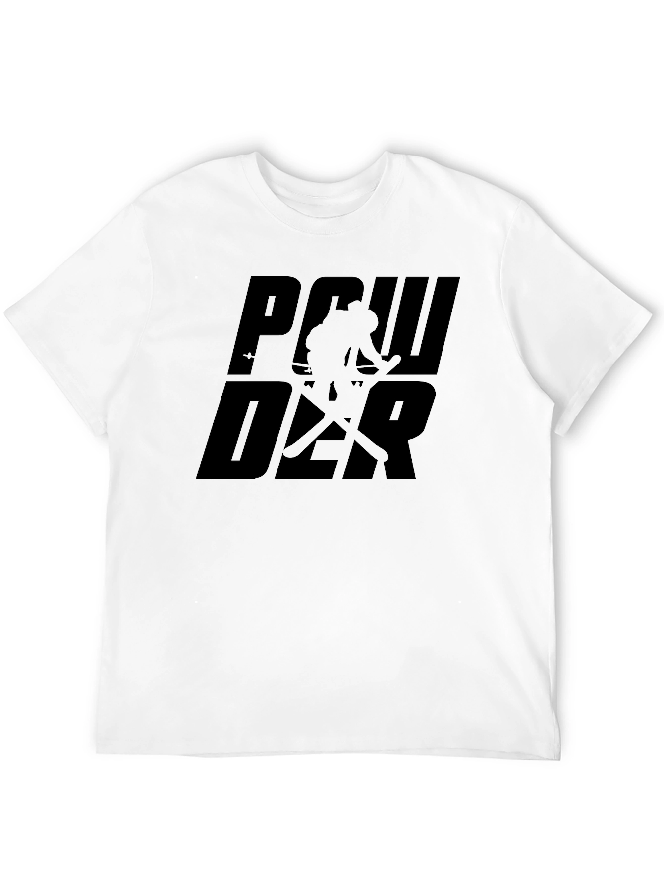 Powder Skiing Graphic T-Shirt | Black Cotton Tee