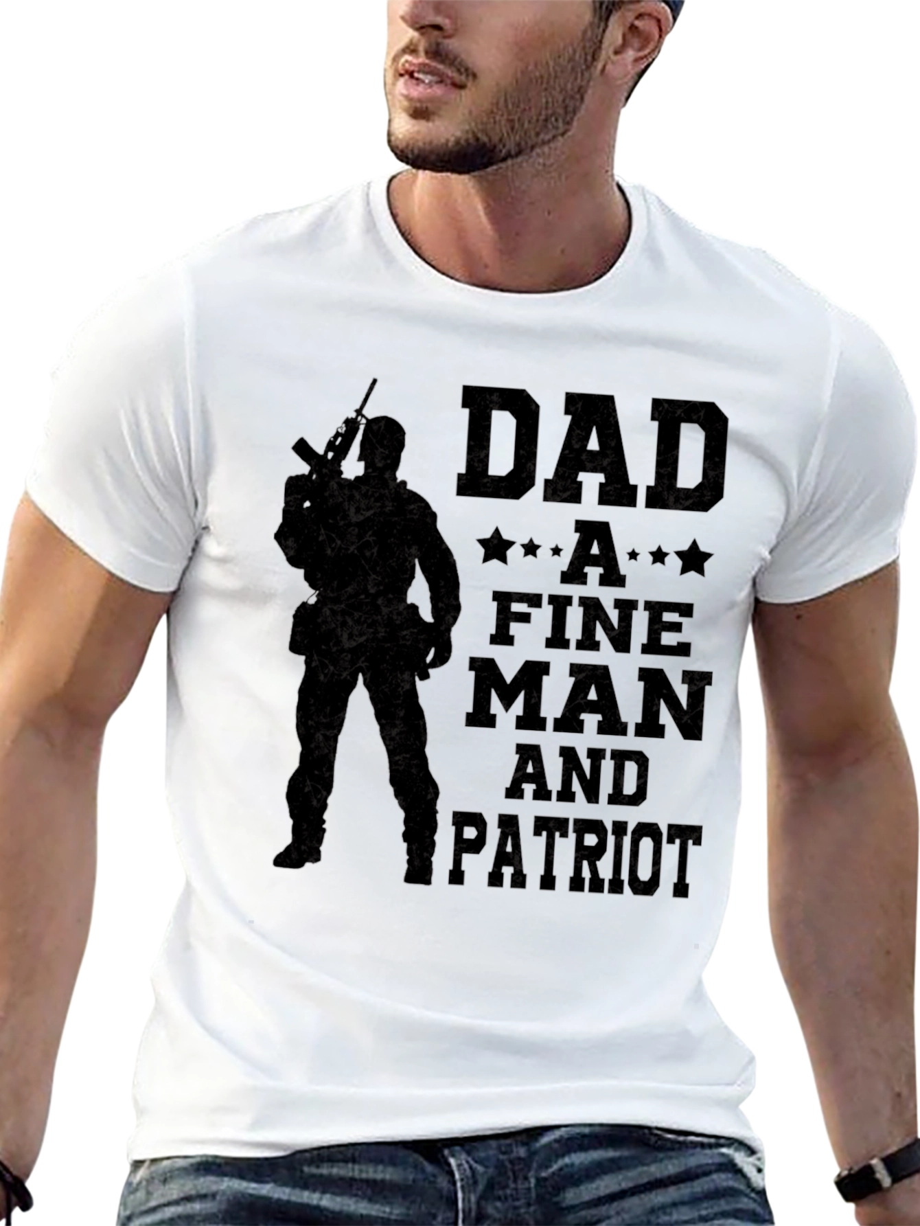 Dad Fine Man & Patriot Graphic T-Shirt