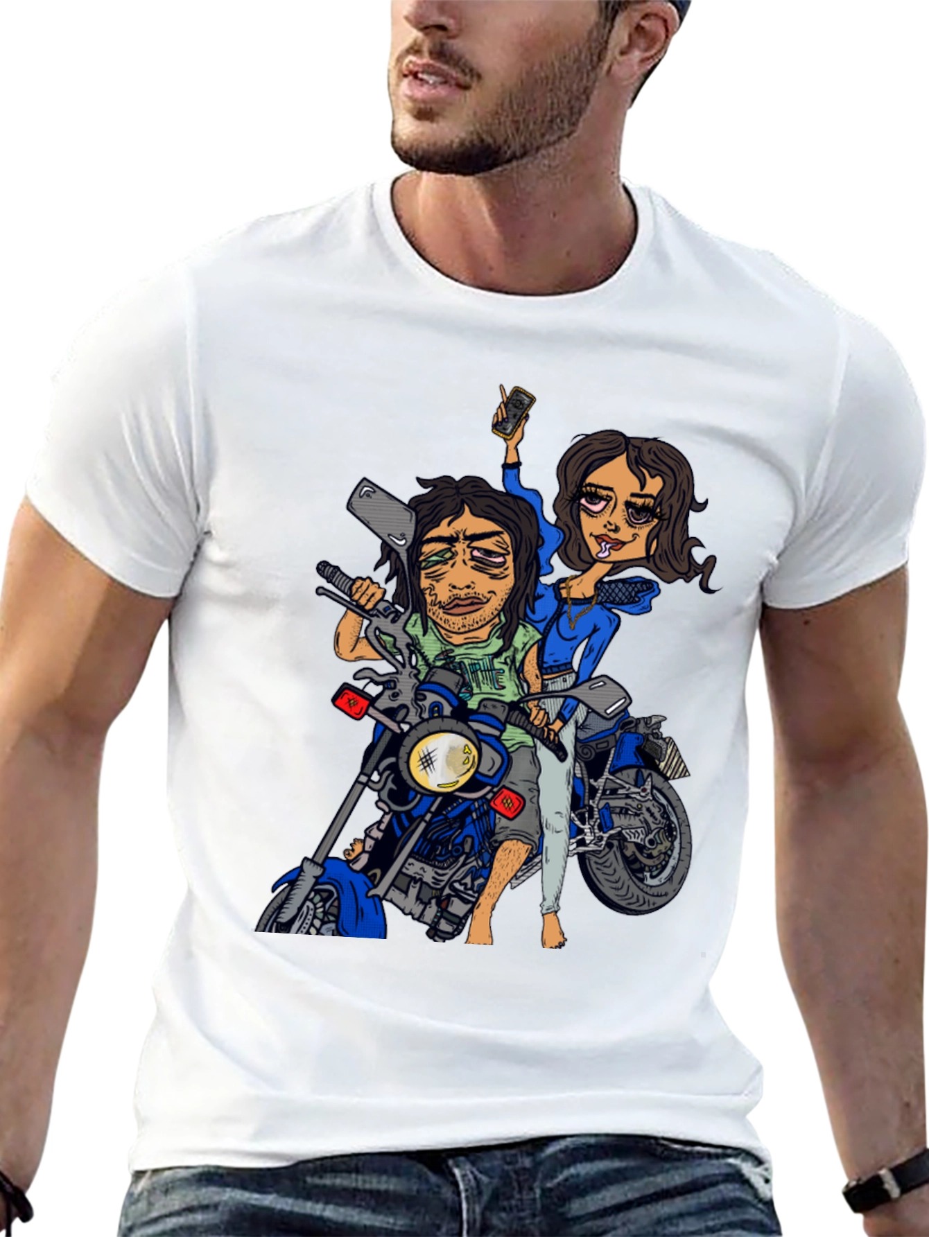 Cartoon Motorcycle Ride T-Shirt