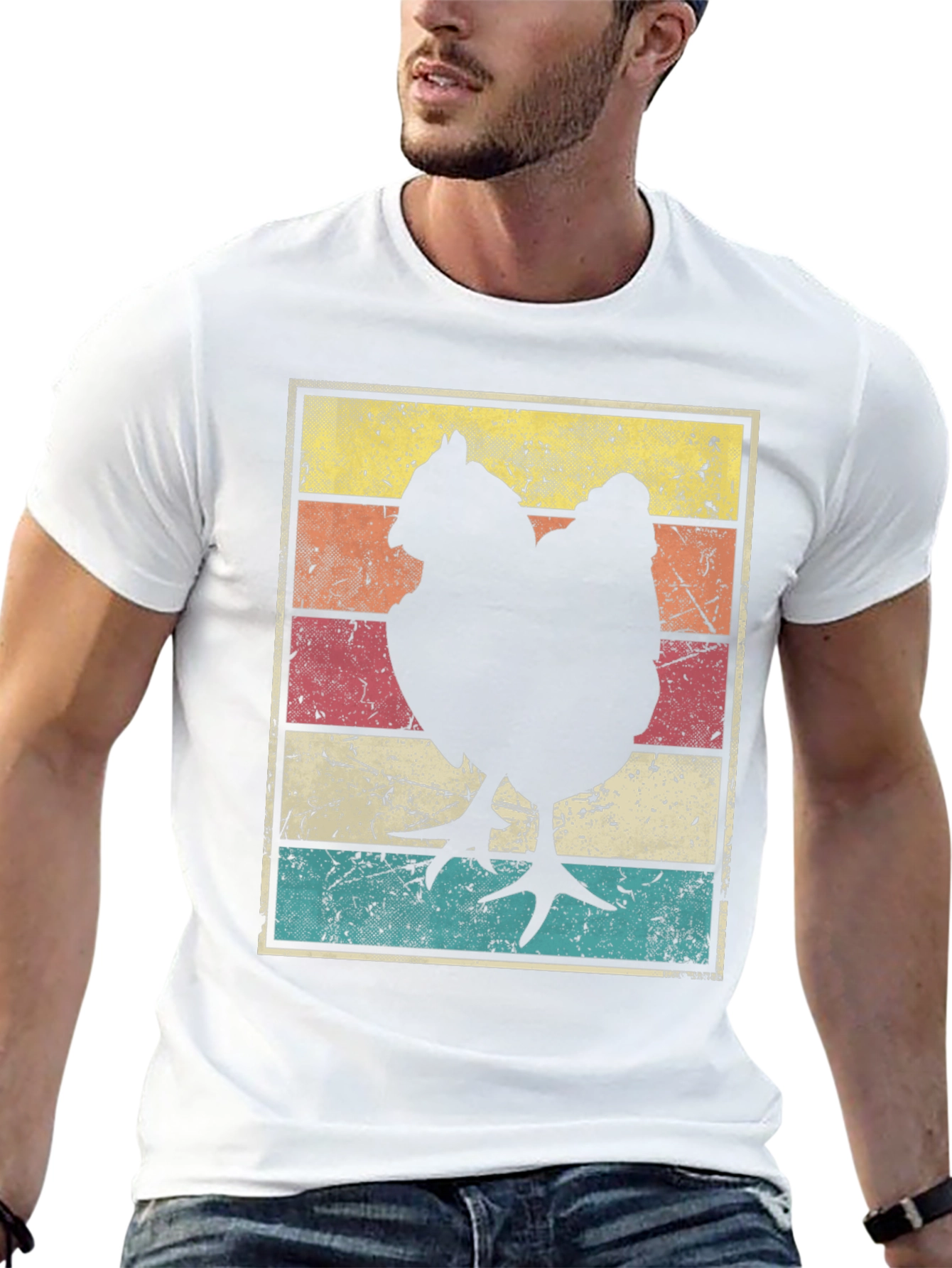 Retro Chicken Graphic Tee - Farm Life Style