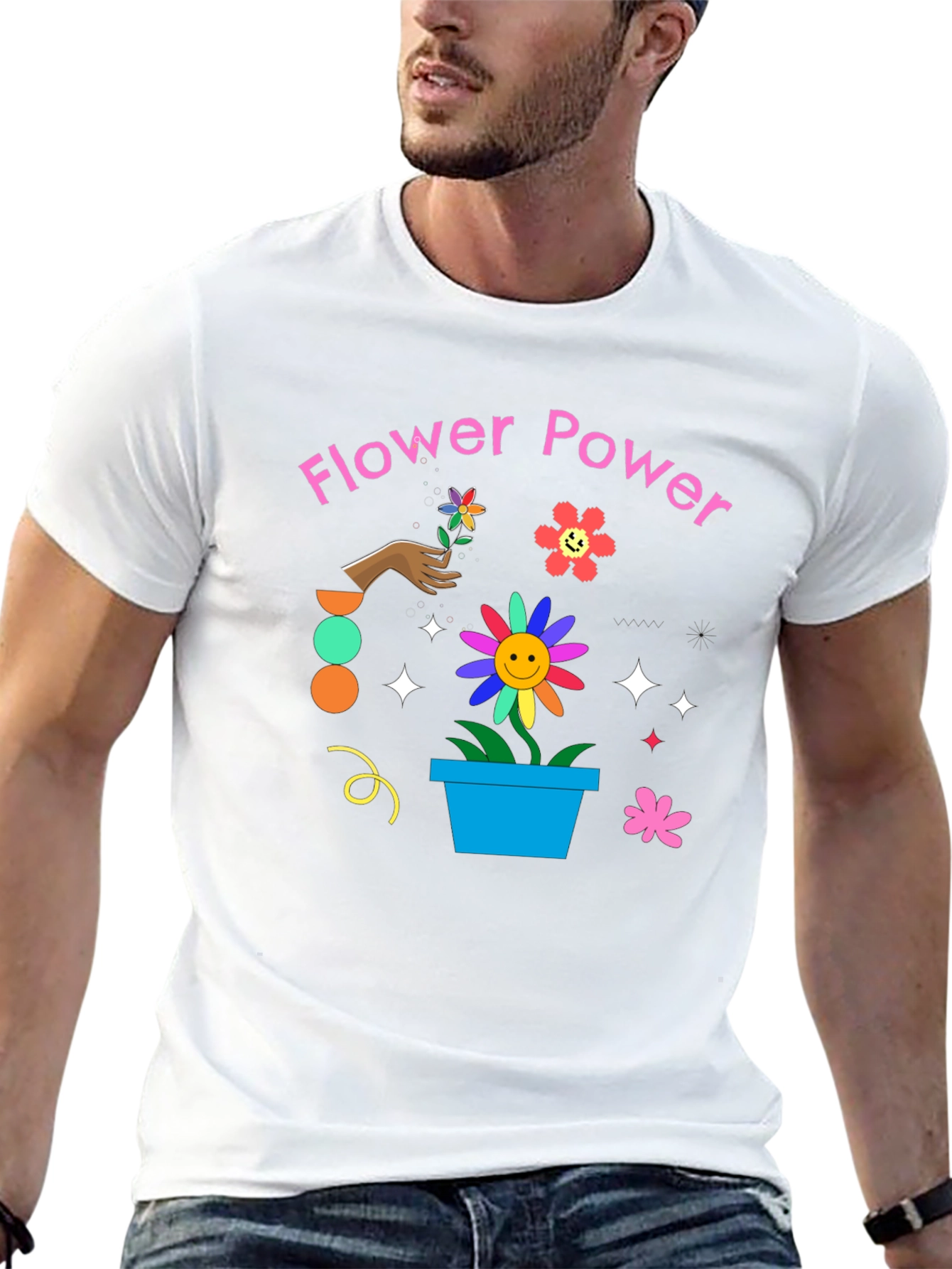 Flower Power Graphic Tee - Retro Style
