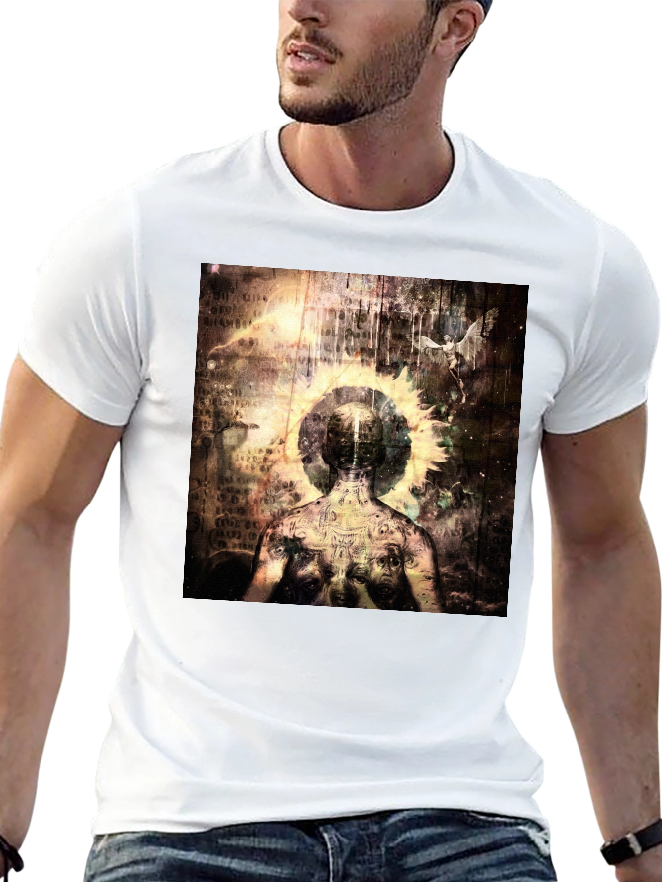 Abstract Art Graphic Tee - Black