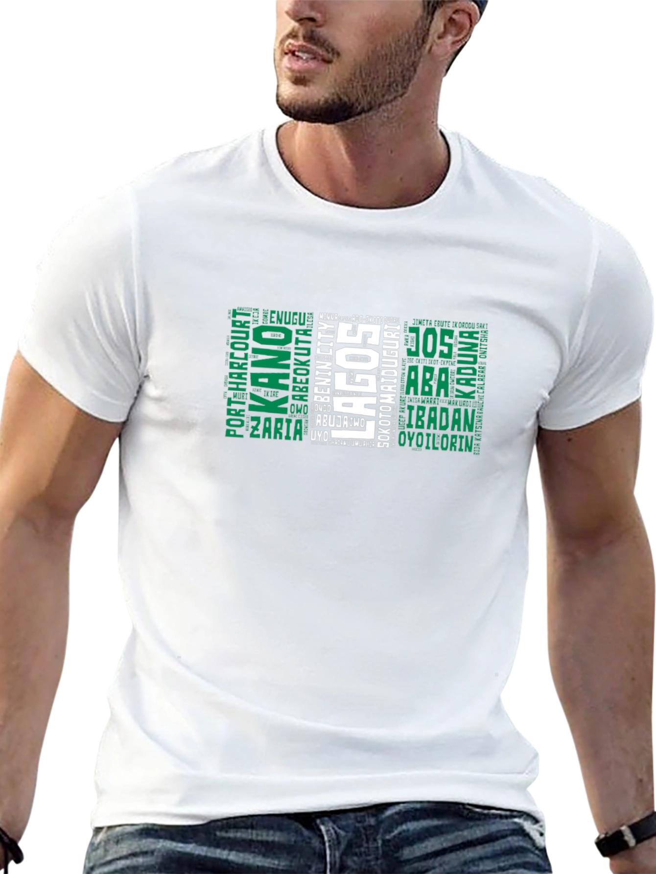 Nigeria Cities Word Art T-Shirt