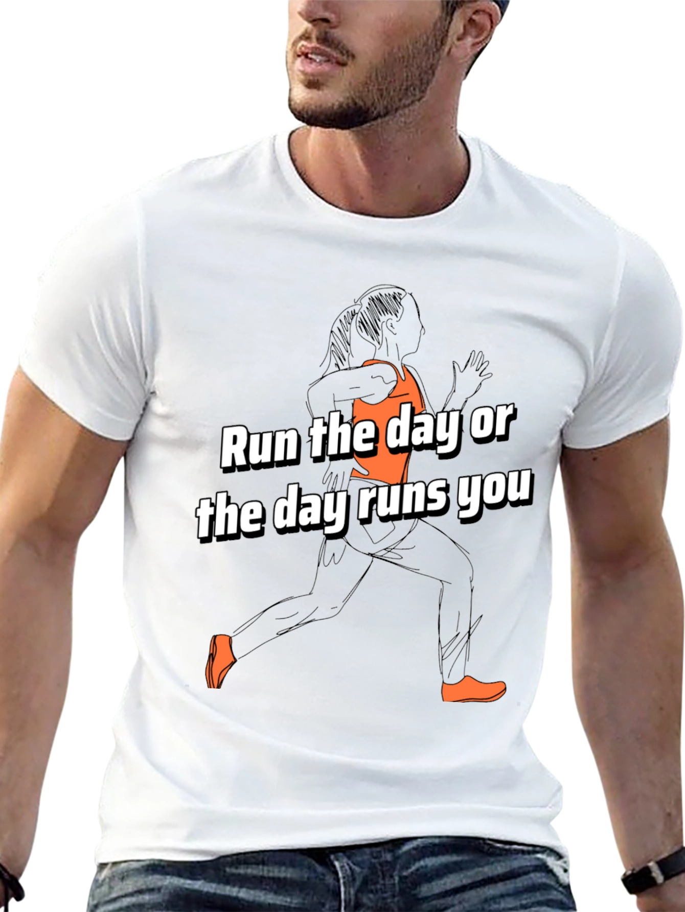 Run the Day Graphic Tee - Motivational Activewear