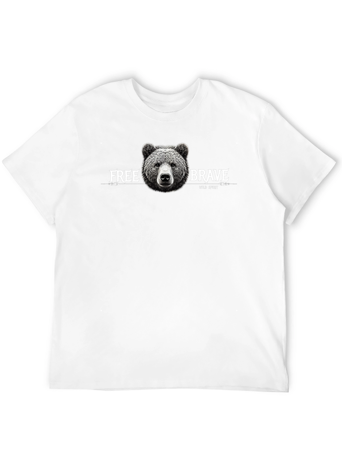 Mens Black T-Shirt with Bear Graphic