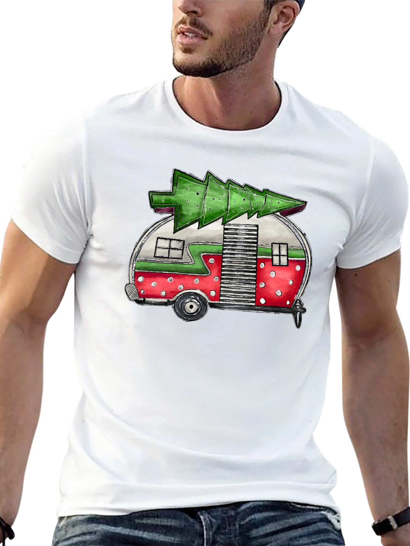 Christmas Camper T-Shirt - Festive Holiday Tee