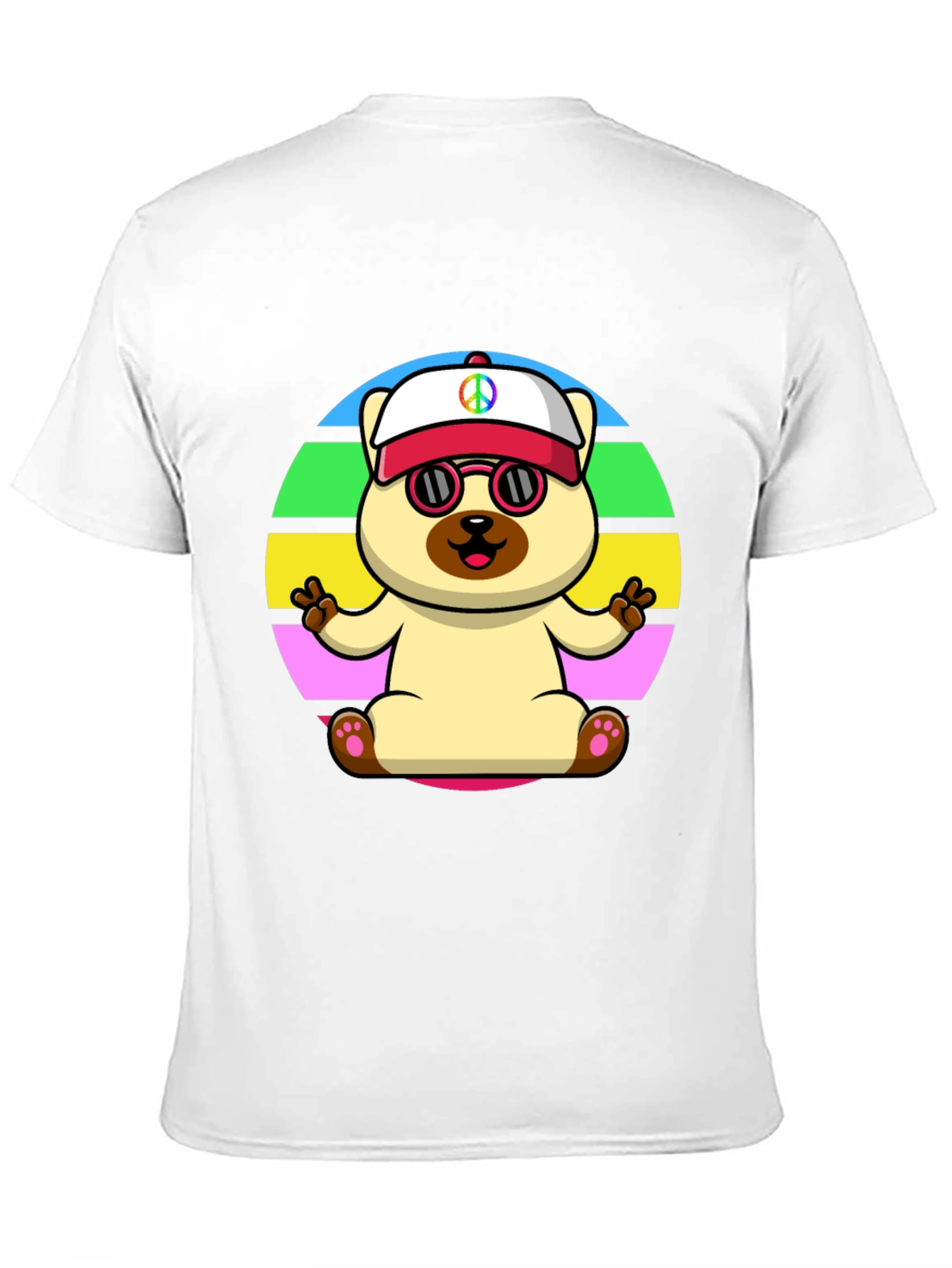 Peaceful Pup Graphic Tee - Retro Style
