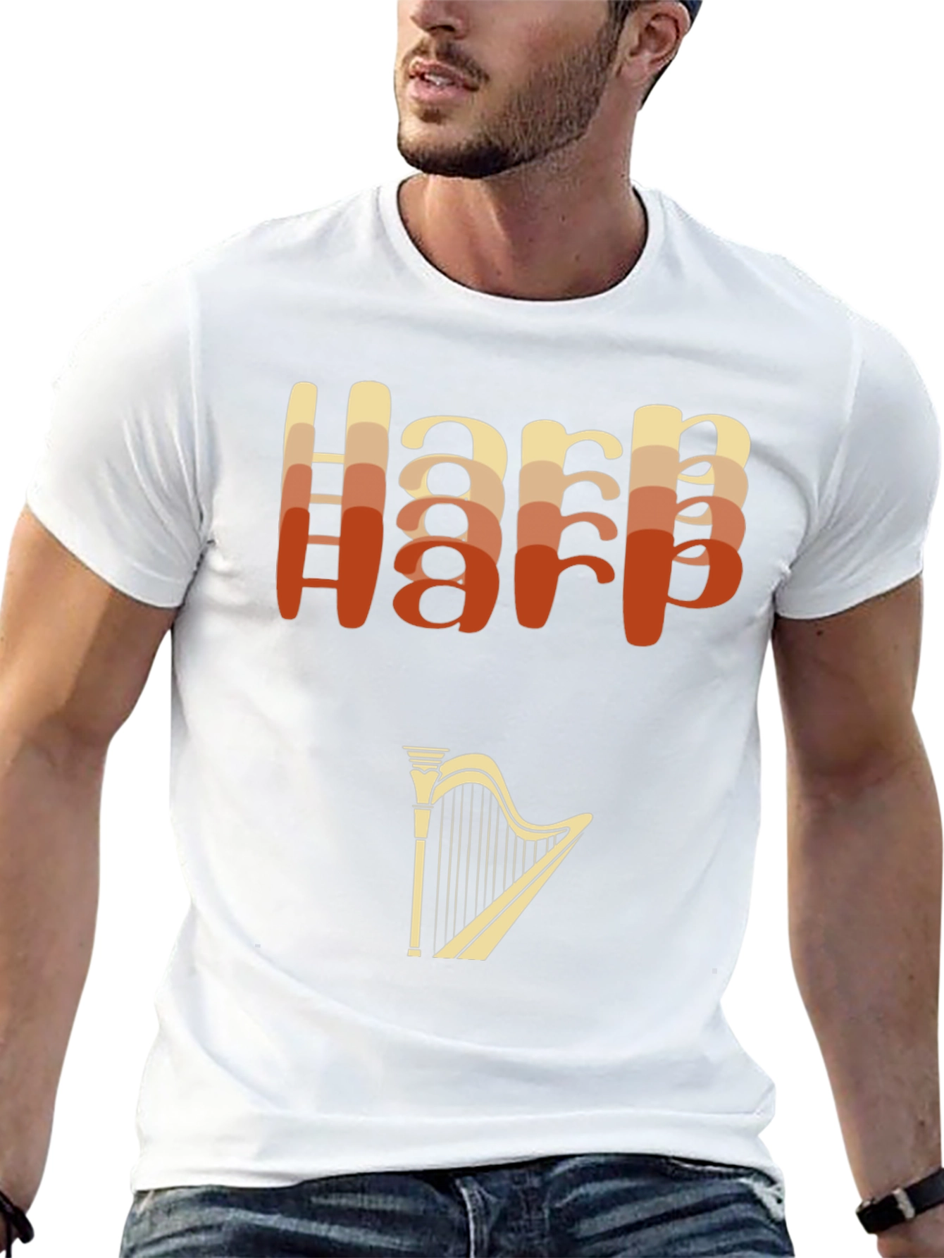 Retro Harp Graphic T-Shirt