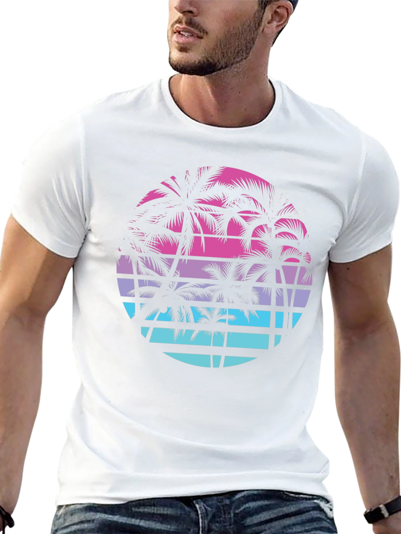 Retro Palm Tree Sunset T-Shirt