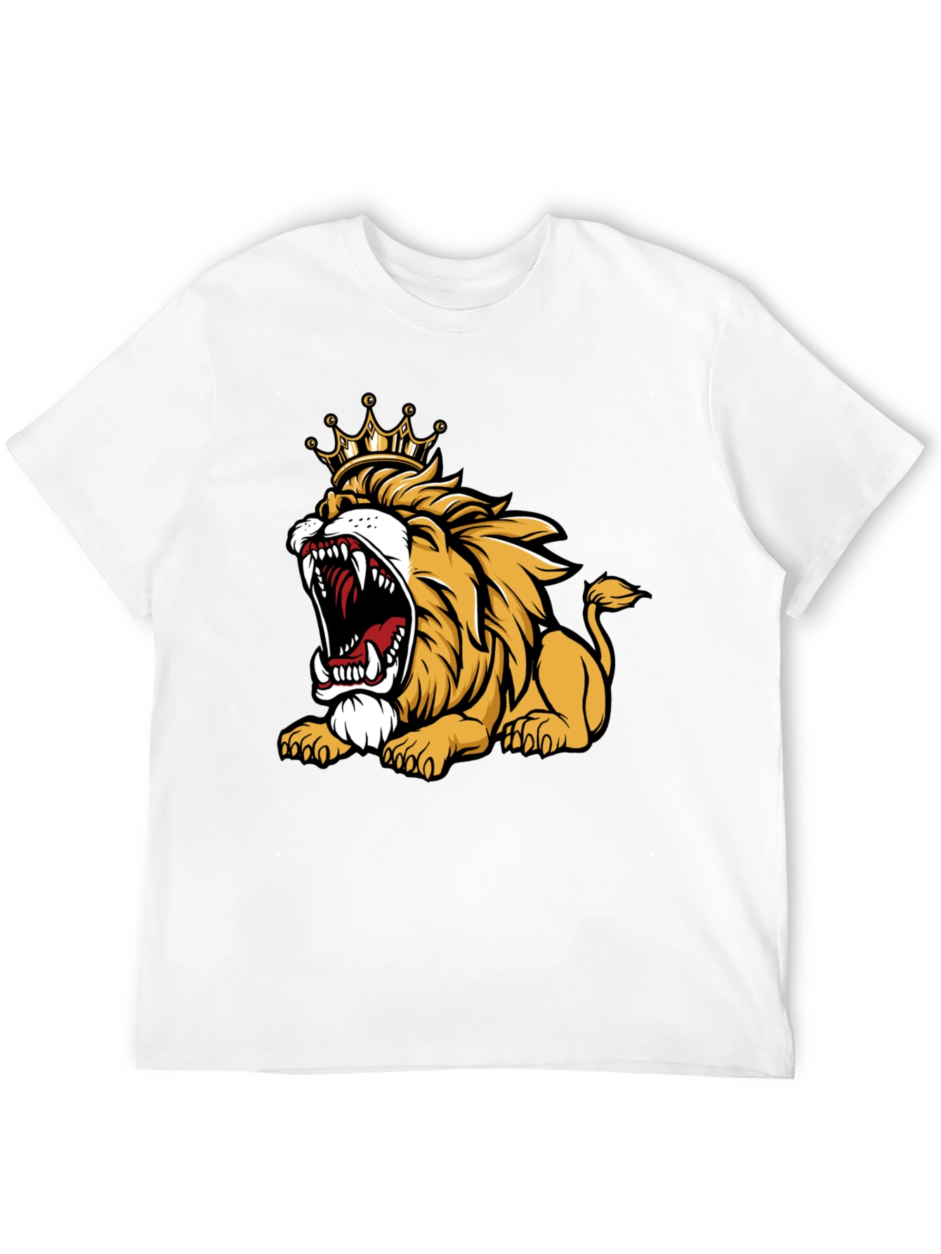 Roaring Lion King Graphic T-Shirt - Mens Black Tee