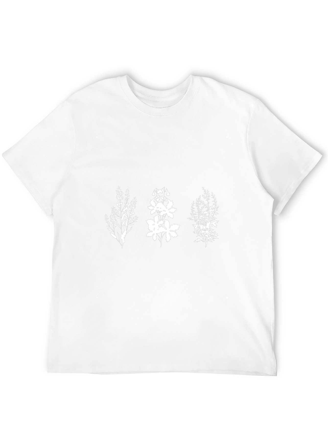 Botanical Print Black Crew Neck Tee