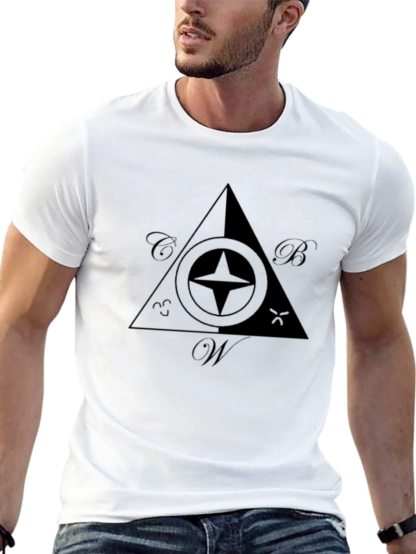 Black Masonic Compass T-Shirt