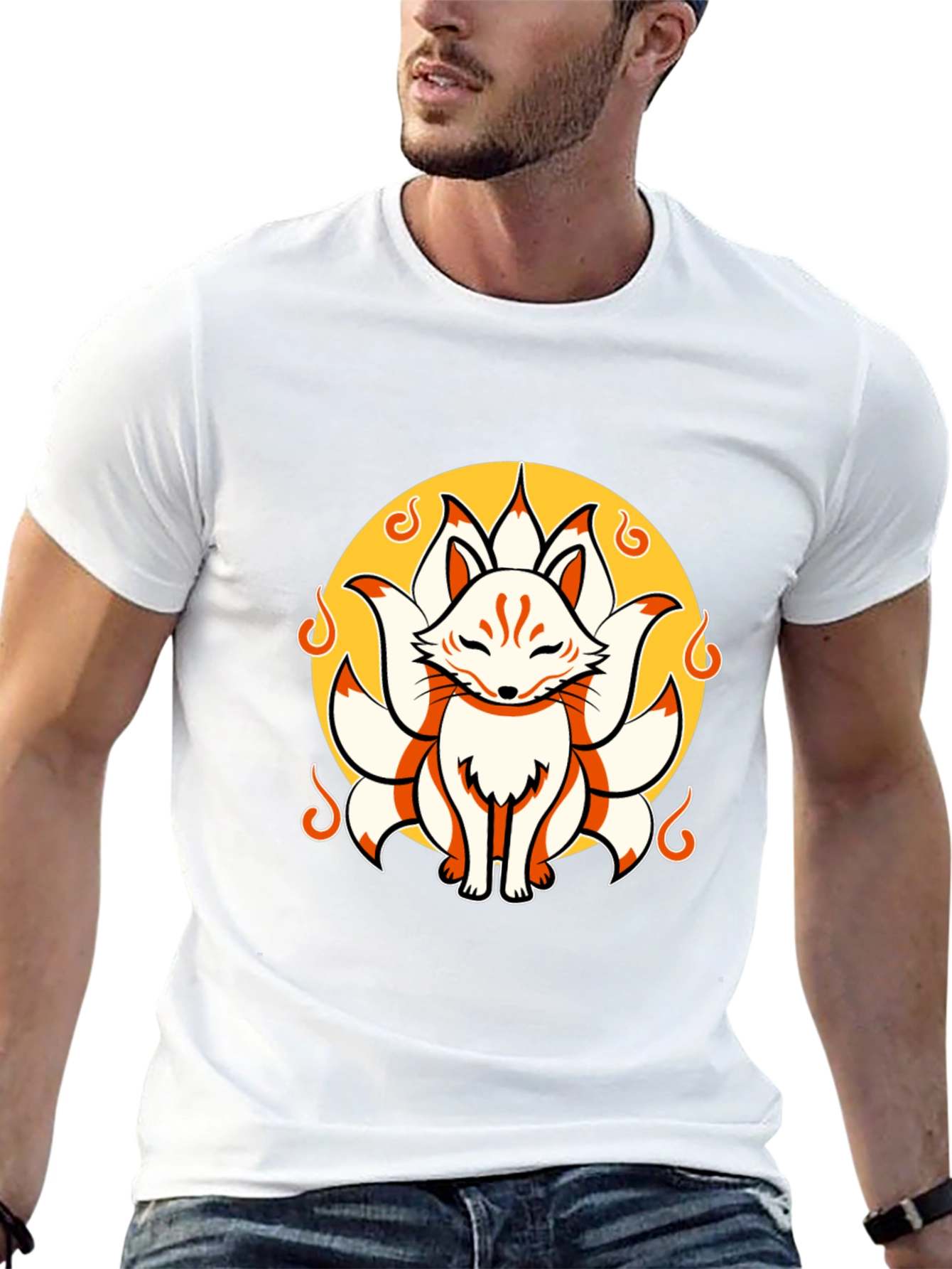 Nine-Tailed Fox Graphic Tee - Stylish Anime Shirt