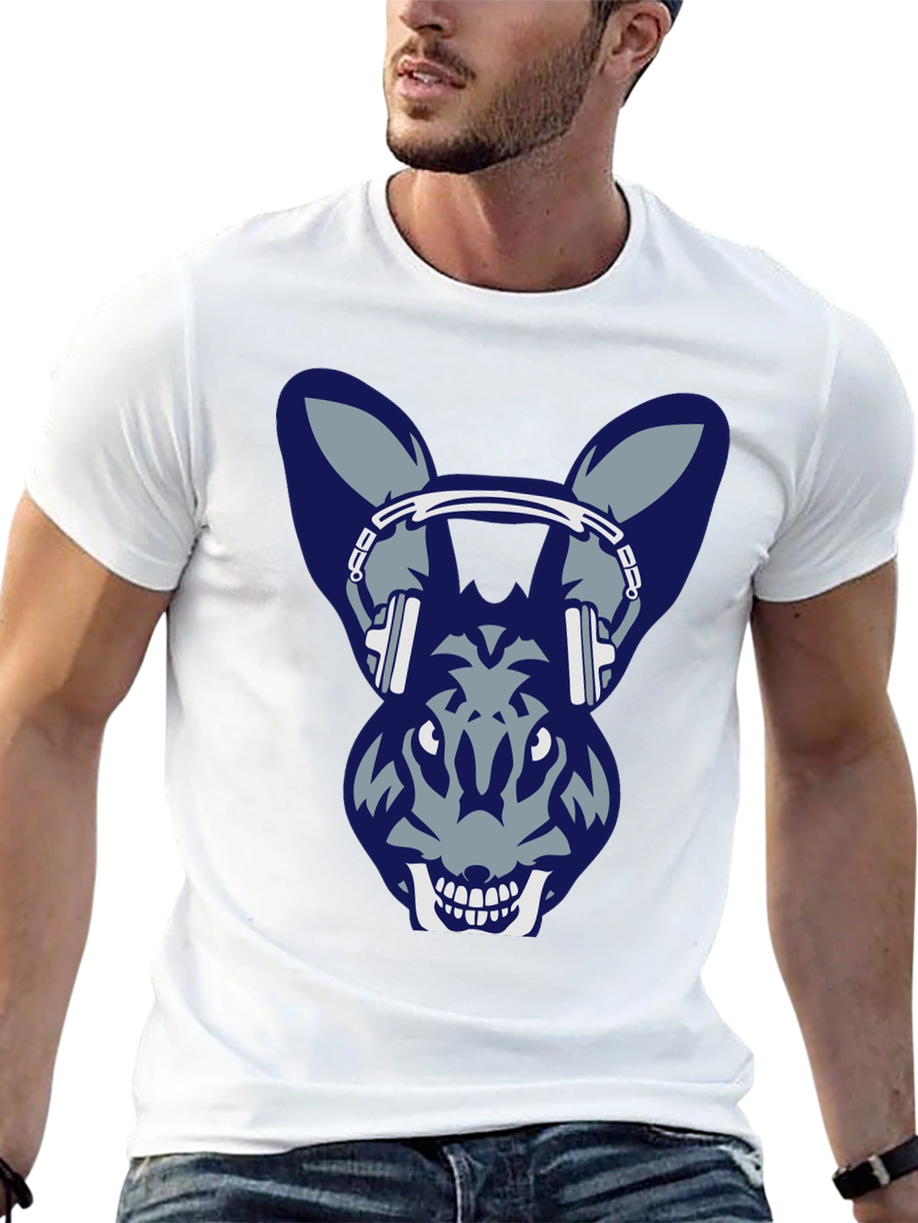 Cool Rabbit with Headphone Graphic Tee