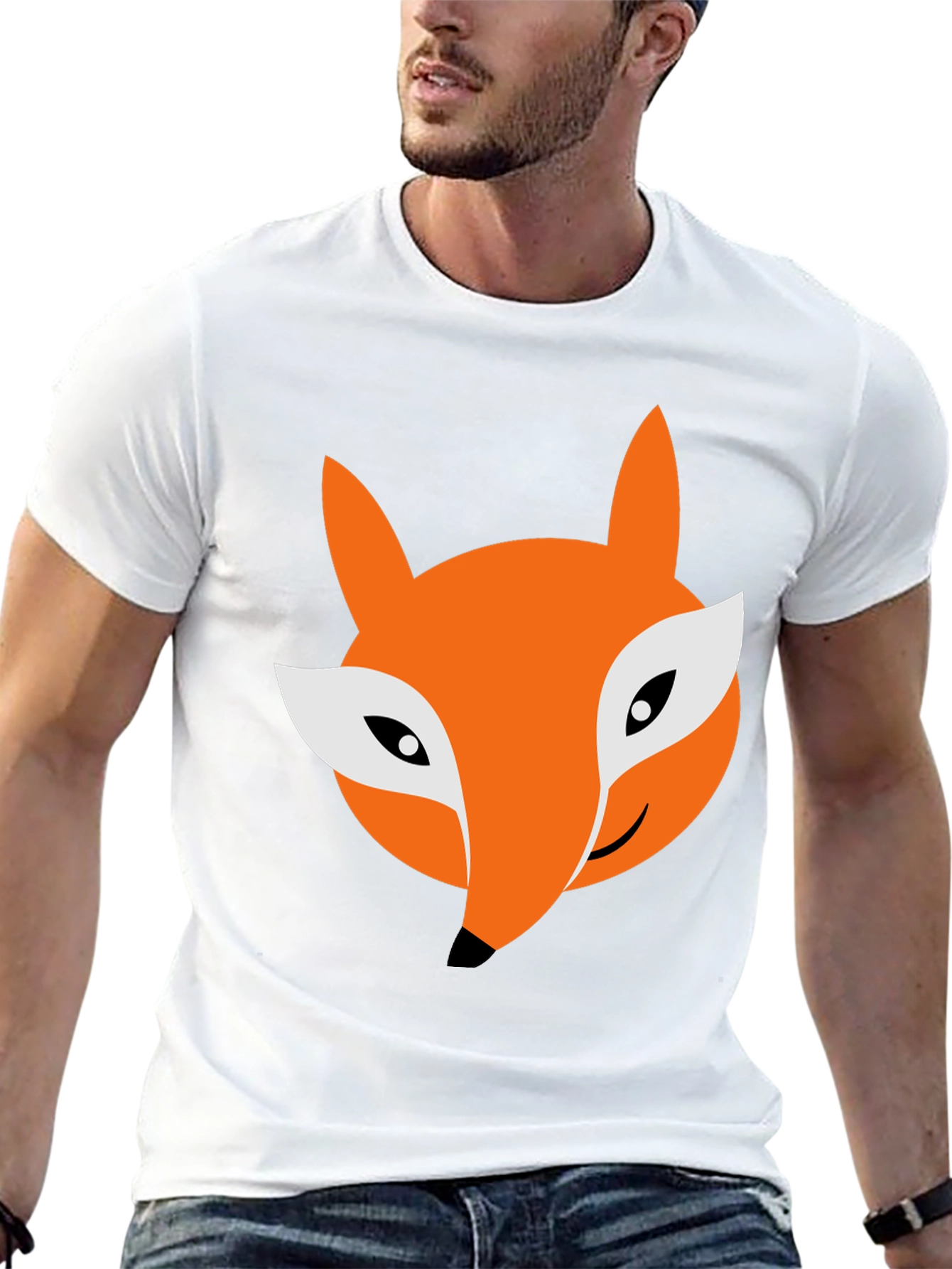 Fox Graphic Tee - Soft Cotton Blend Casual Style