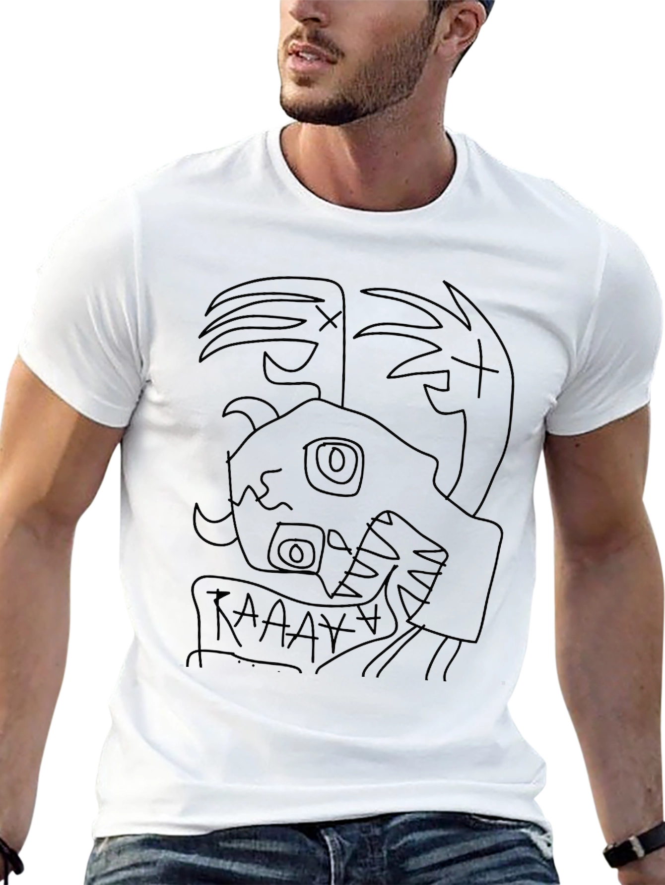 Abstract Graphic Print Black T-Shirt